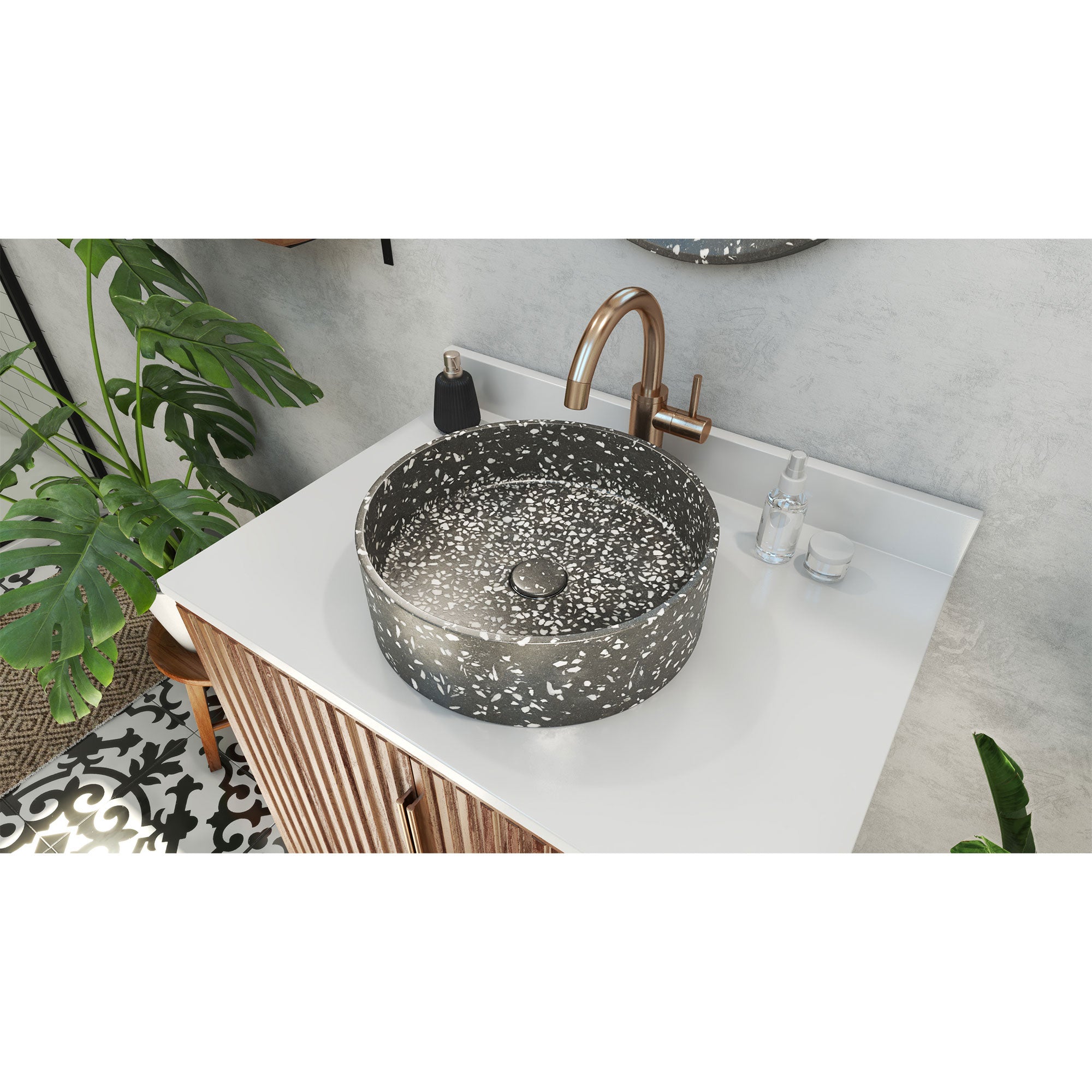 Ambia Round Terrazzo Vessel Sink