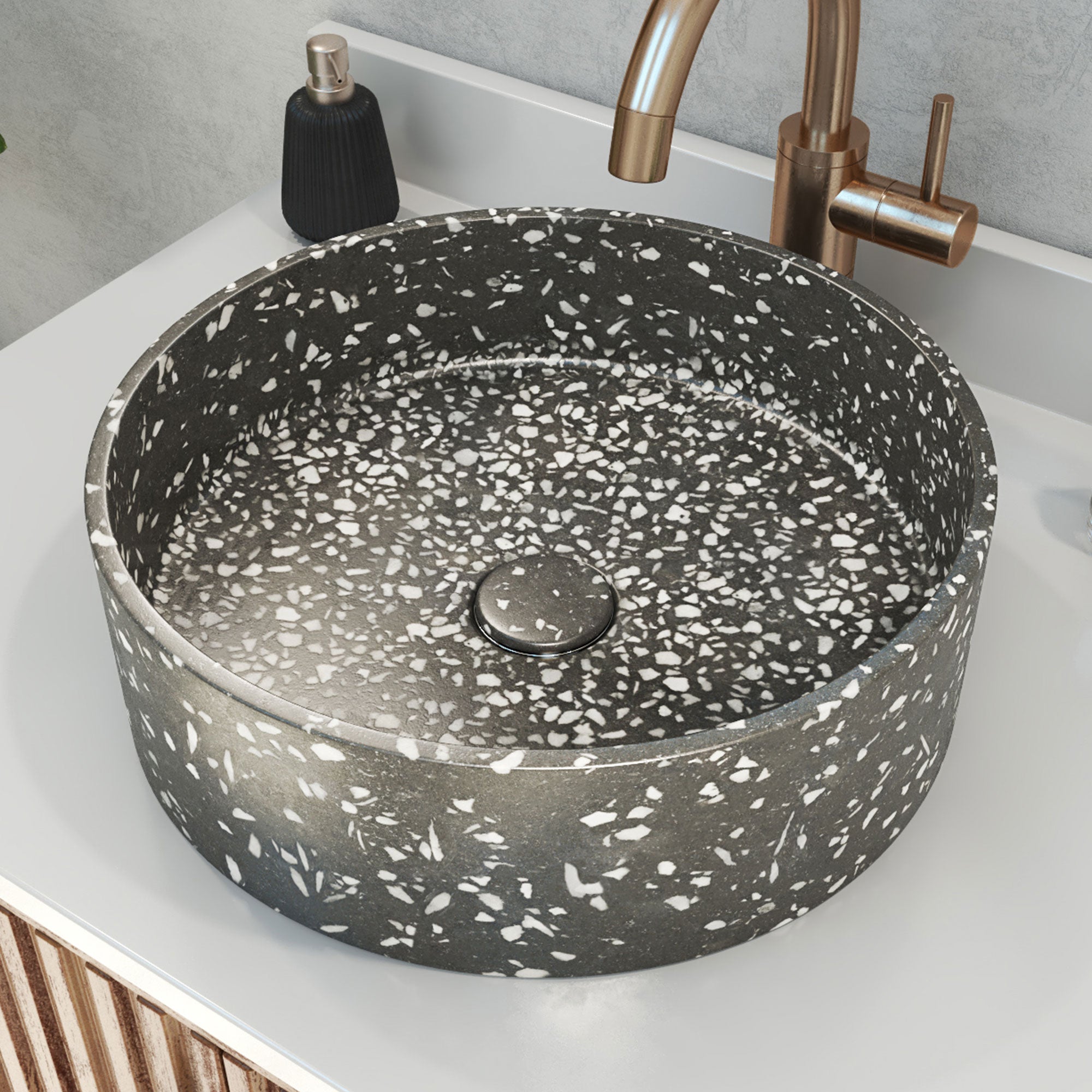 Ambia Round Terrazzo Vessel Sink