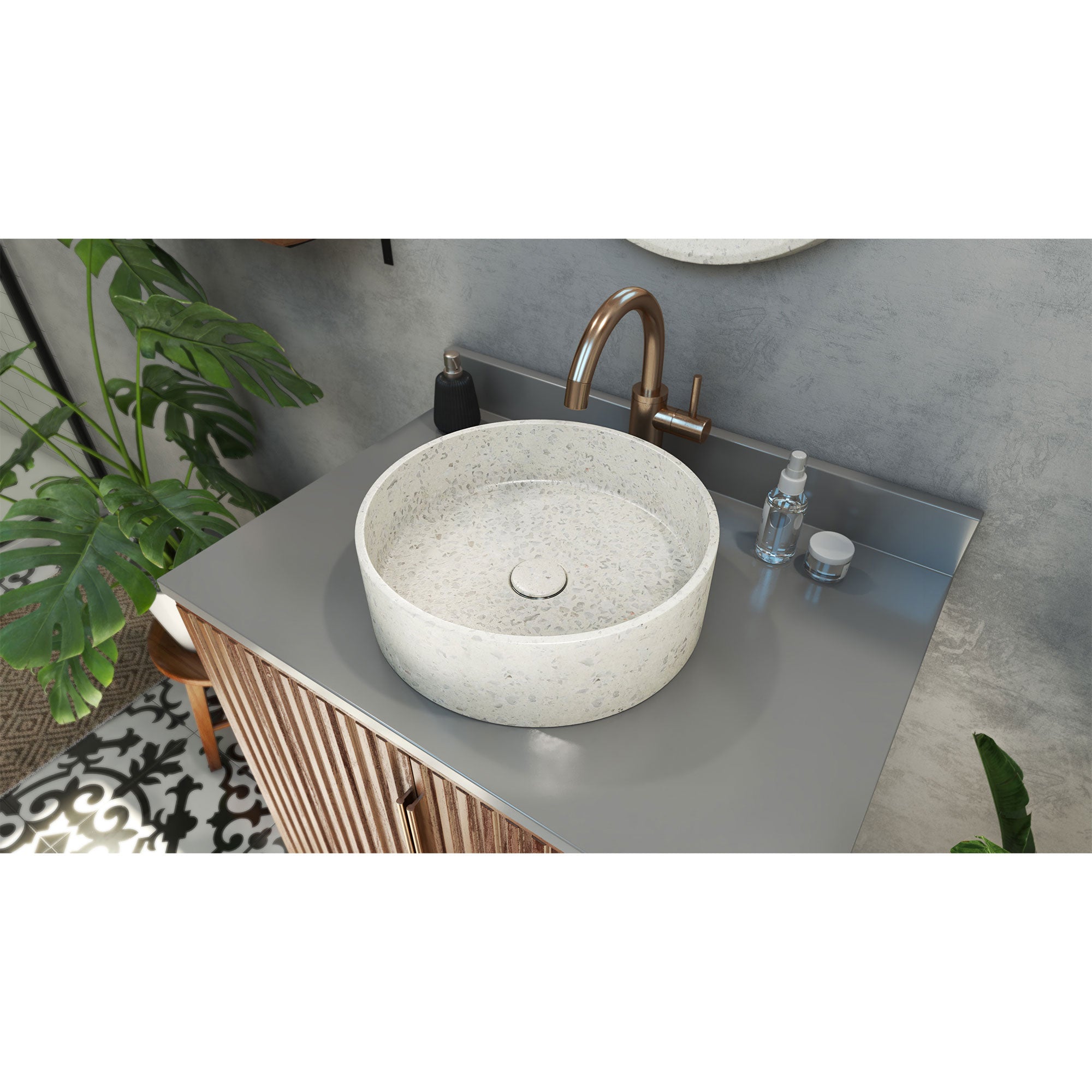 Ambia Round Terrazzo Vessel Sink