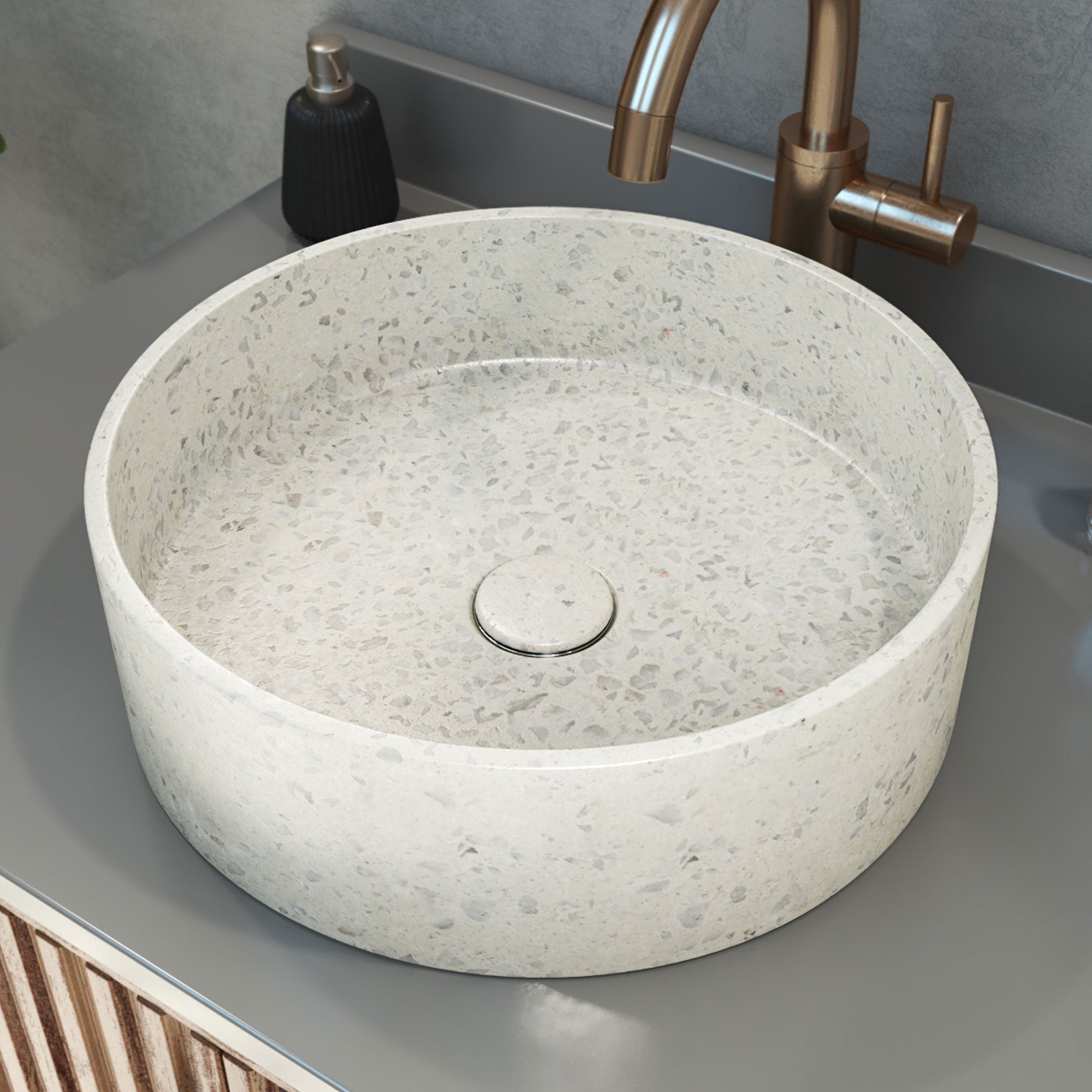Ambia Round Terrazzo Vessel Sink