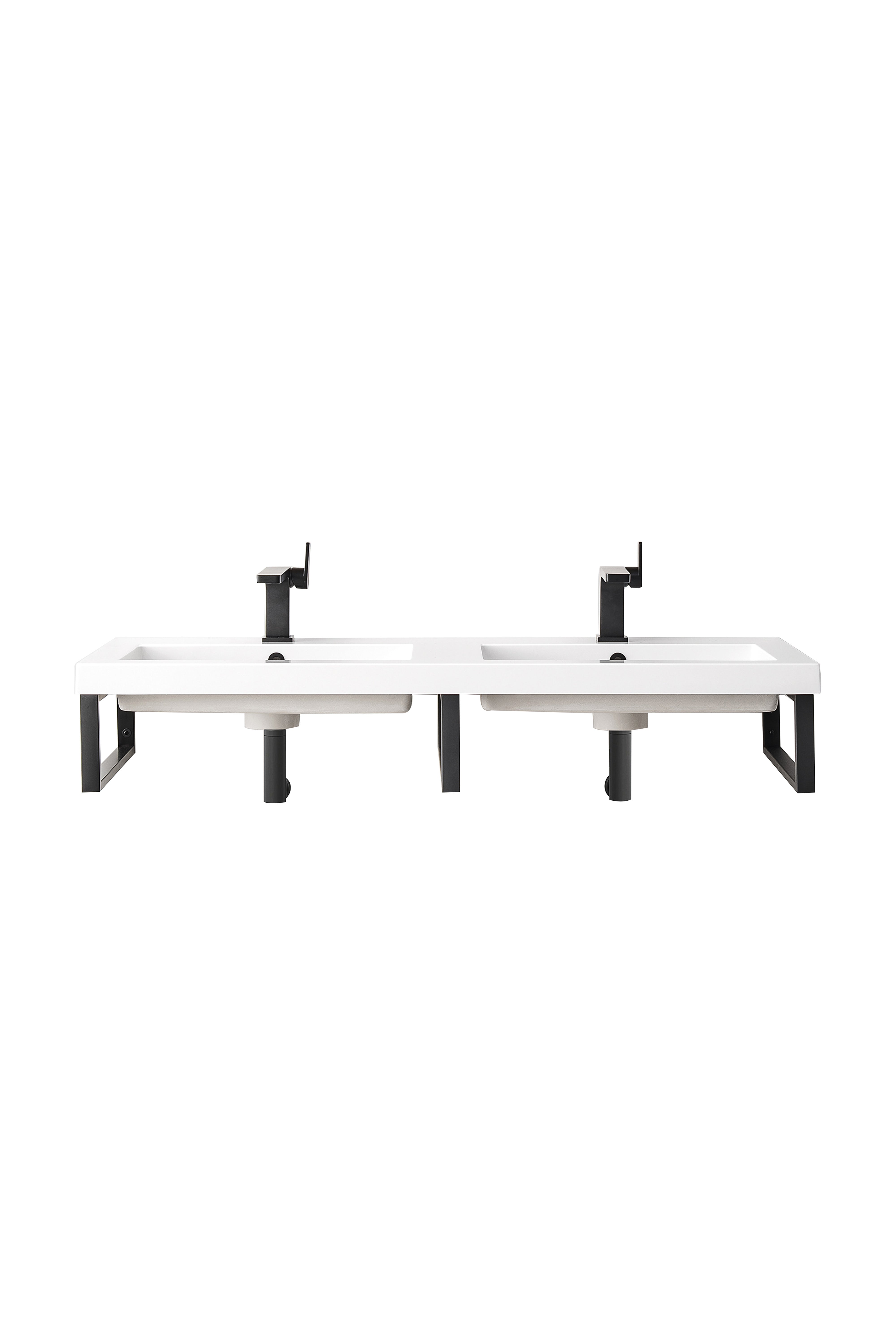 James Martin Three Boston 18" Wall Brackets with 47" White Glossy Composite Stone Top