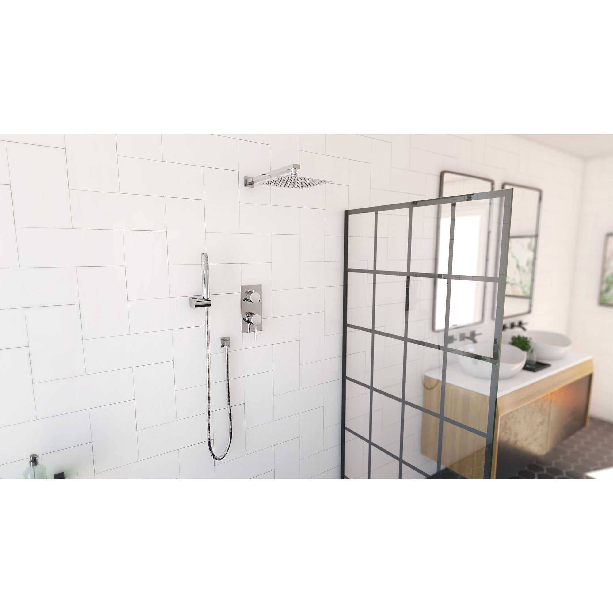 Aquata 4 3/8 x 18 1/2 Rain Fall Shower Faucet