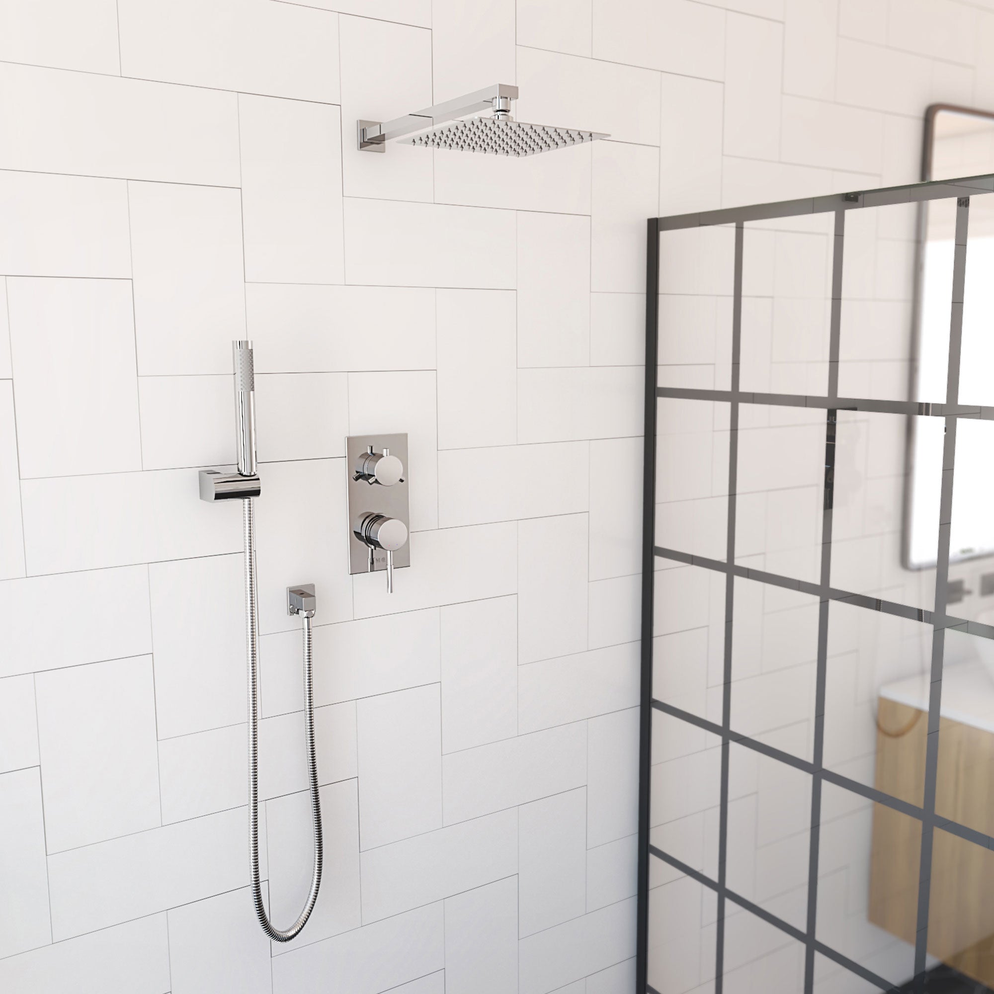 Aquata 4 3/8 x 18 1/2 Rain Fall Shower Faucet