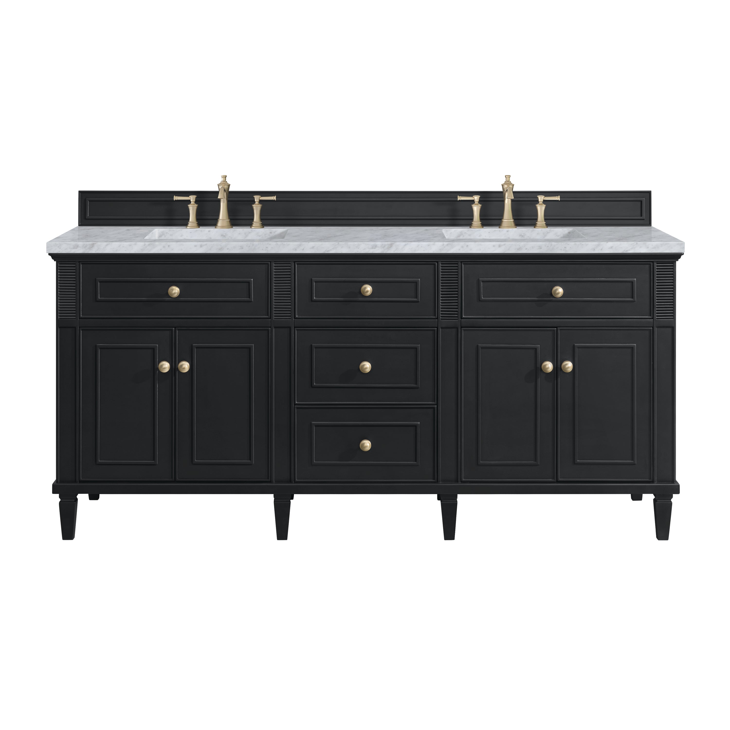 James Martin Lorelai 72" Double Vanity in Black Onyx with 3cm Countertop