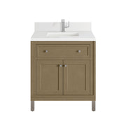 James Martin Chicago 30" Single Vanity in Walnut Whisper with 3cm Countertop