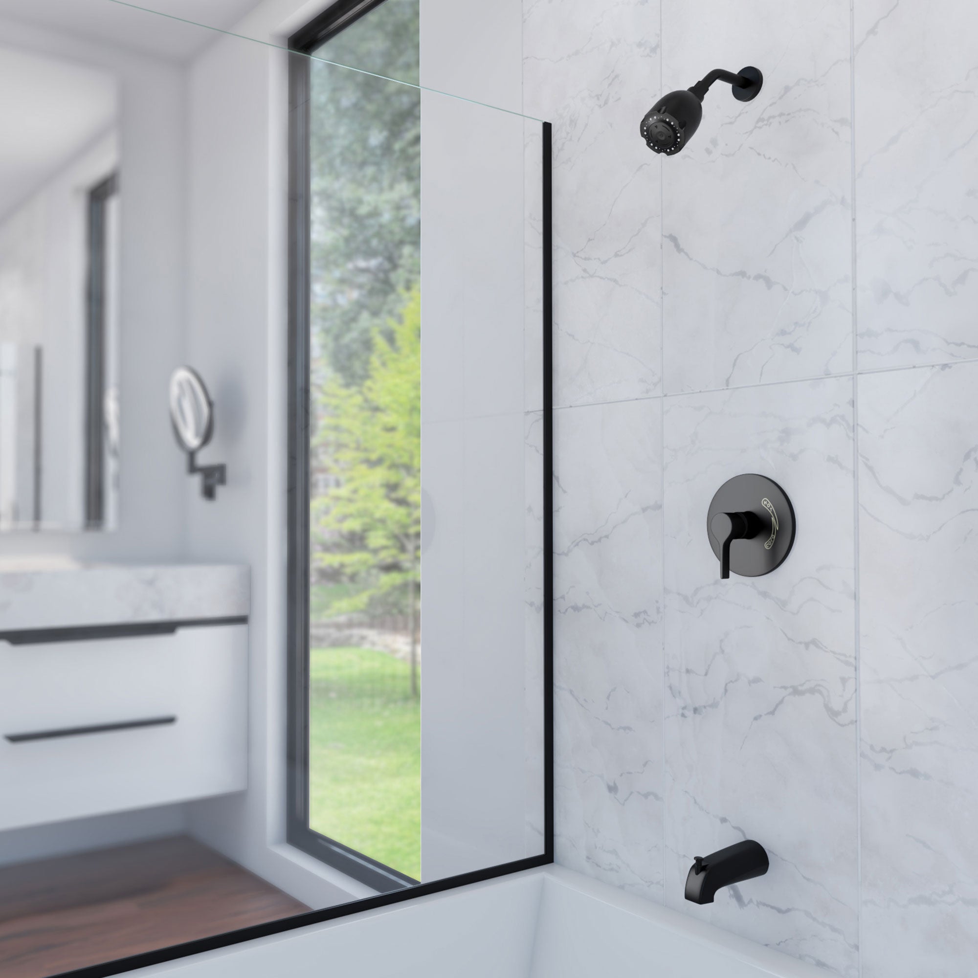 Coral 8 Shower Faucet, Black