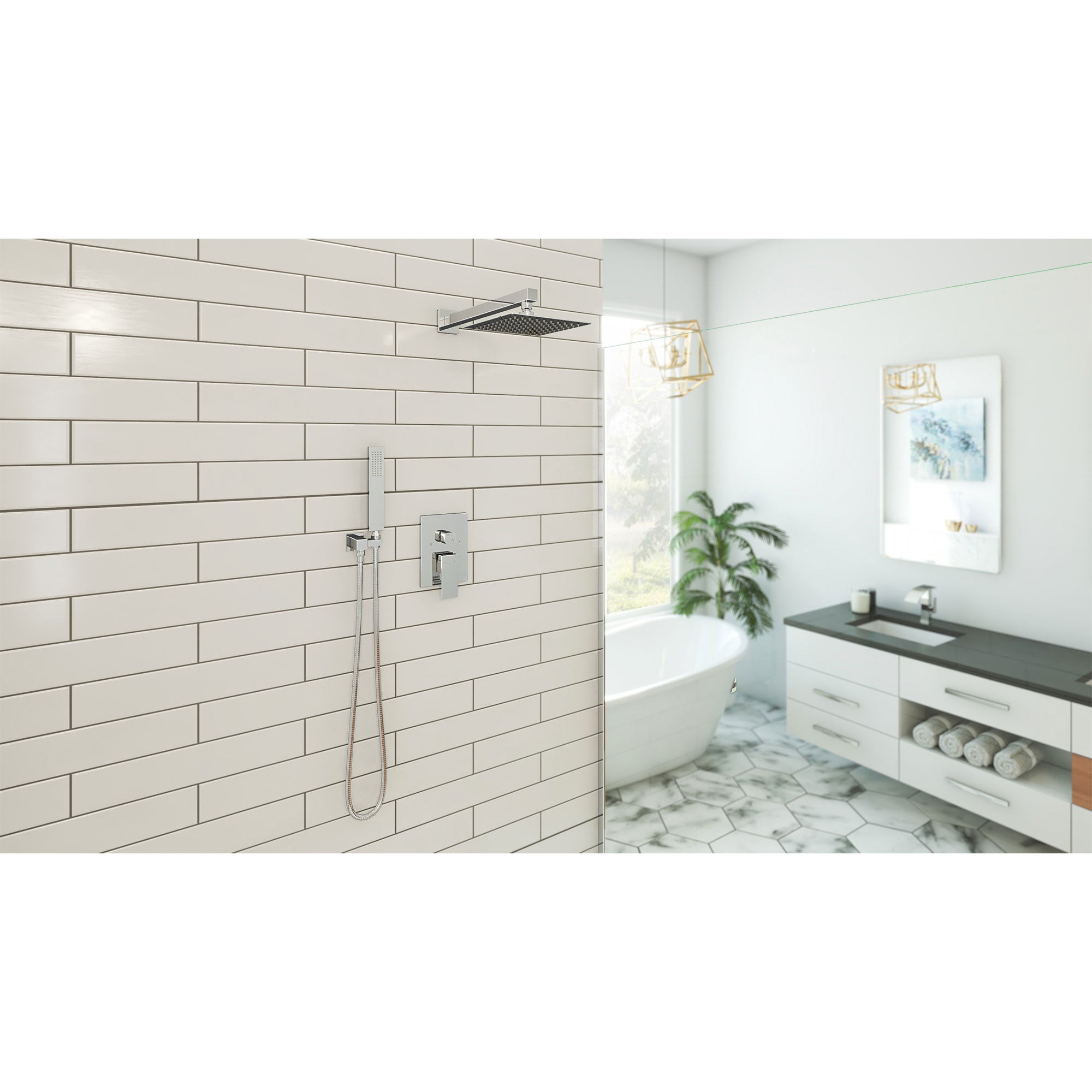 Aquata 5 1/8 x 18 Rain Fall Shower