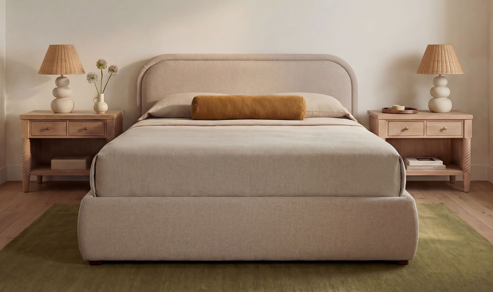 Moes Colin King Storage Bed Light Brown RN-1166