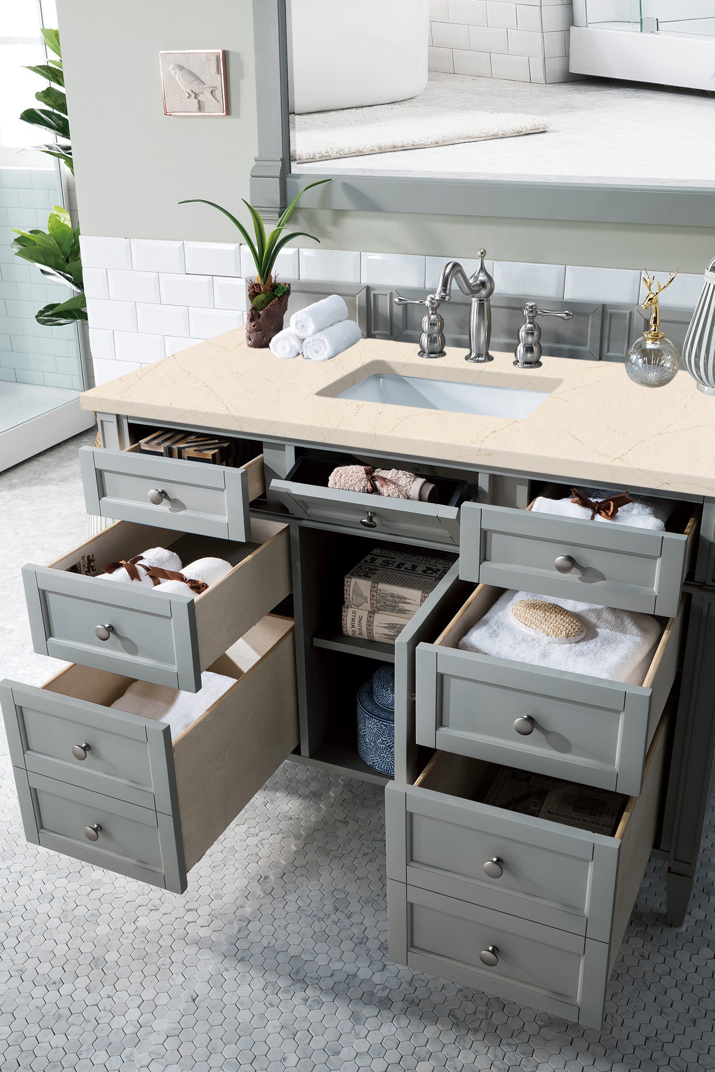 James Martin Brittany 48" Single Vanity in Urban Gray with 3cm Countertop
