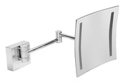 ALFI brand ABM8WLED Wall Mount Square 8" 5x Magnifying Cosmetic Mirror with Light