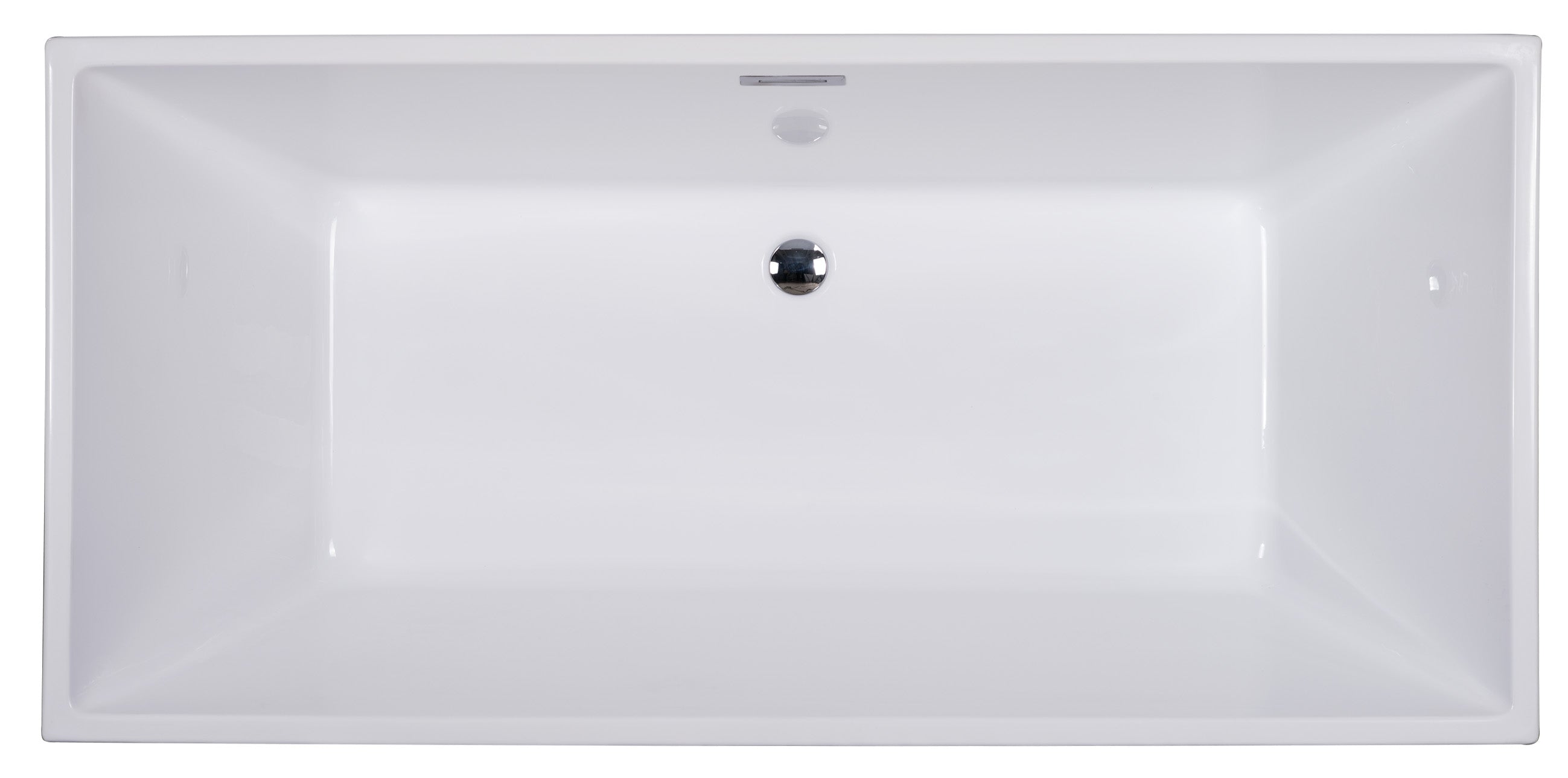 ALFI brand  AB8832 67 inch White Rectangular Acrylic Free Standing Soaking Bathtub