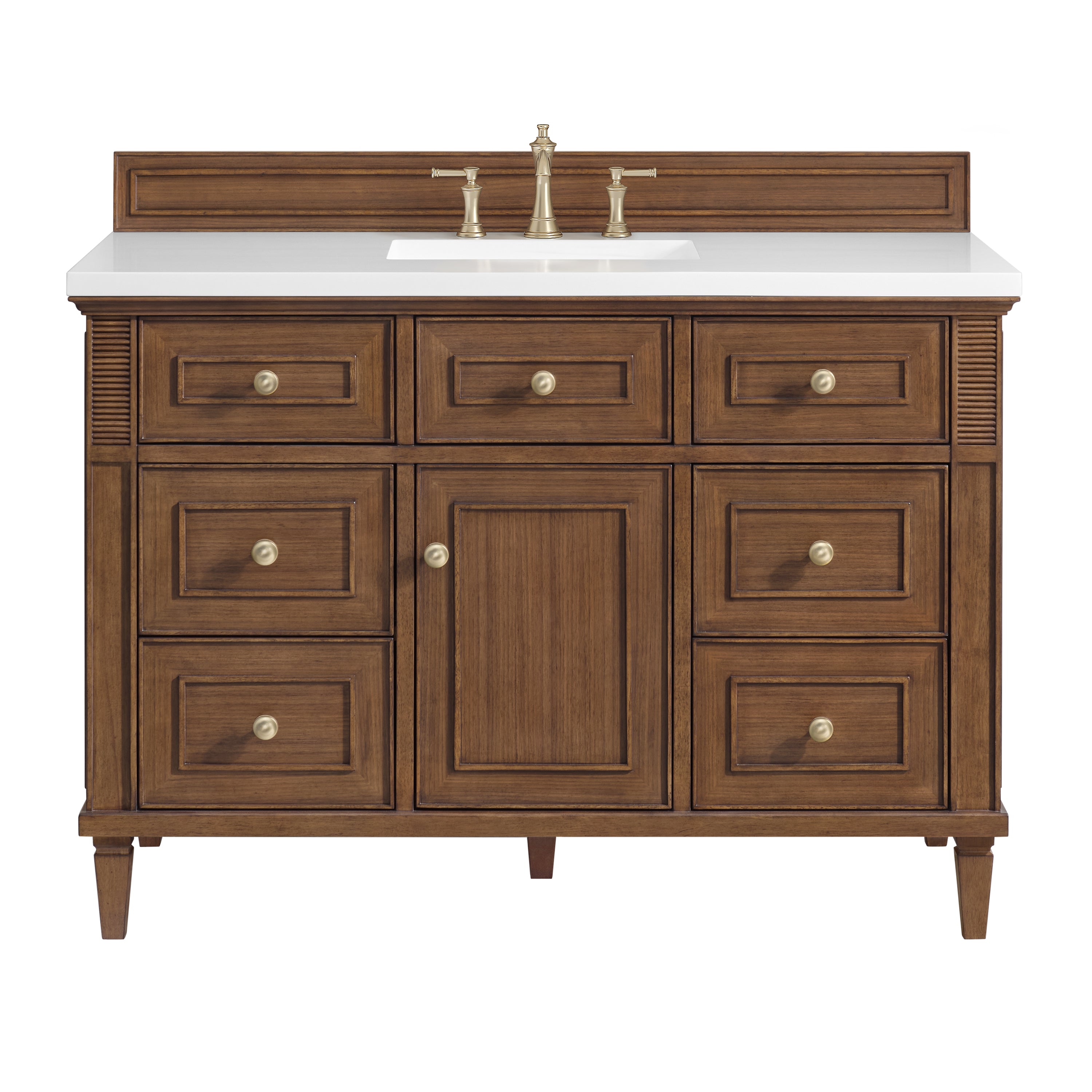 James Martin Lorelai 48" Single Vanity in Mid-Century Walnut with 3cm Countertop