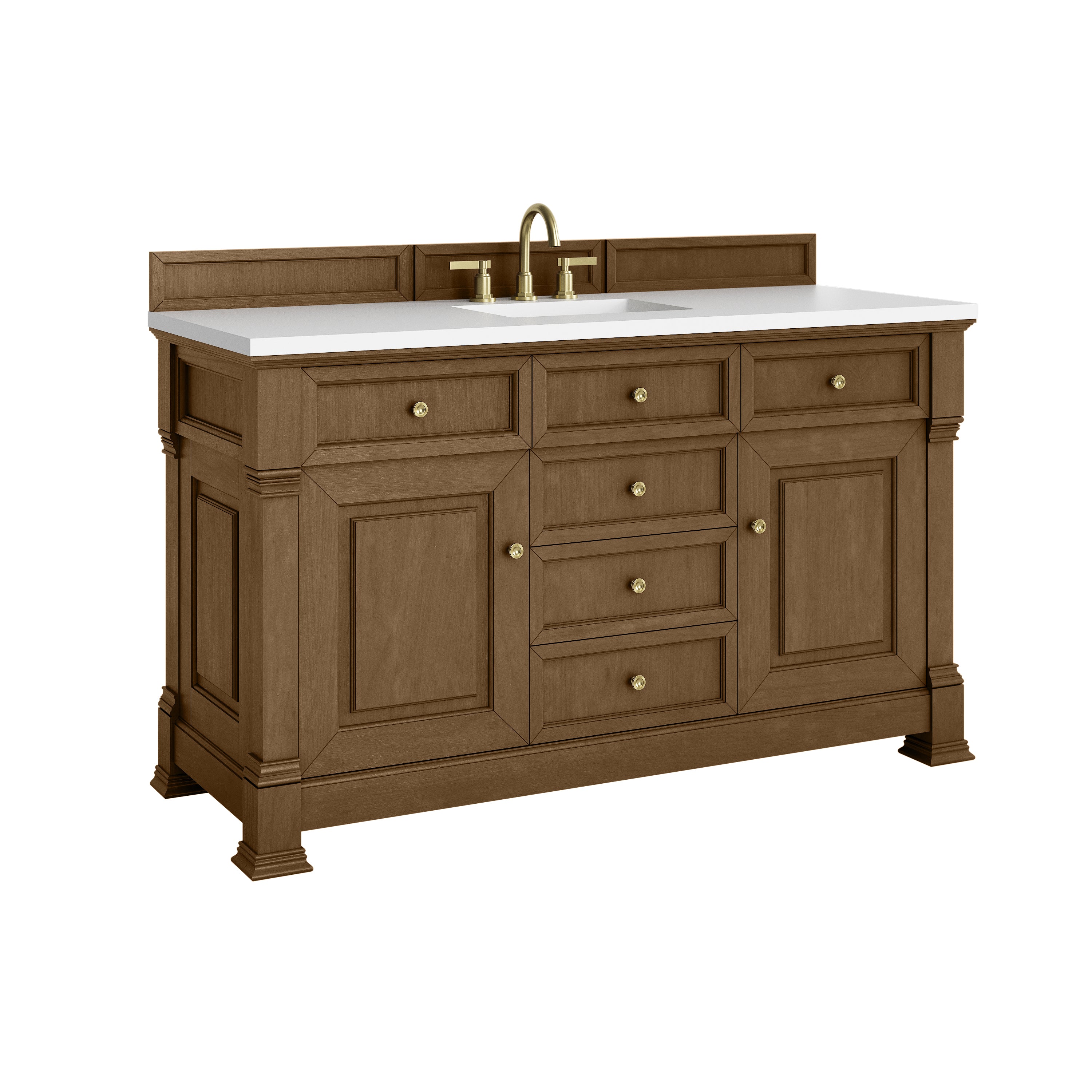 James Martin Brookfield 60" Single Vanity in Honey Oak with 3cm Countertop