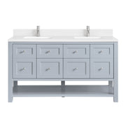 James Martin Breckenridge 60" Double Vanity in Serenity Blue with 3cm Countertop