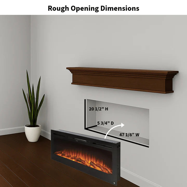 Touchstone Sideline® 50 Recessed Smart Electric Fireplace with Heat – 80004
