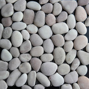 Round Pebble Mosaic Pinkish Beige Stone Honed