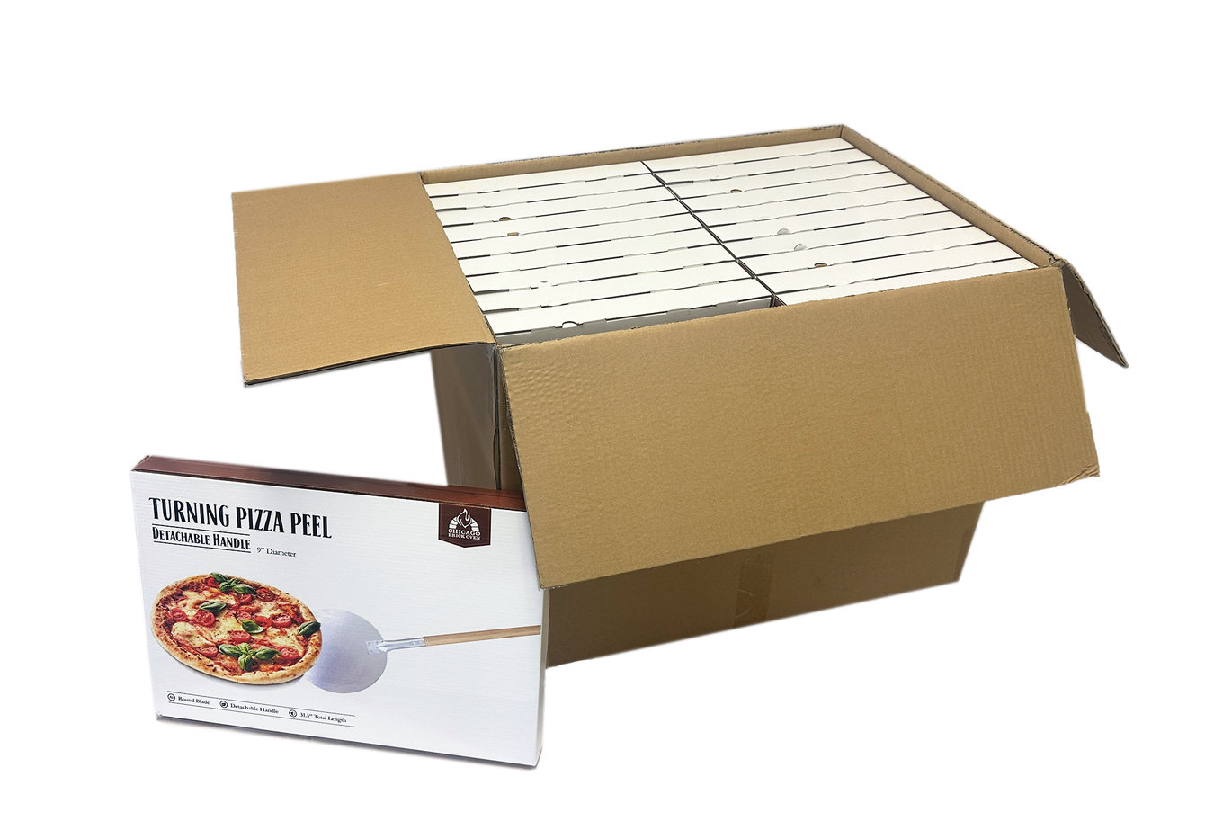 Master Pack (20) - Round Turning Pizza Peel: 9" Diameter