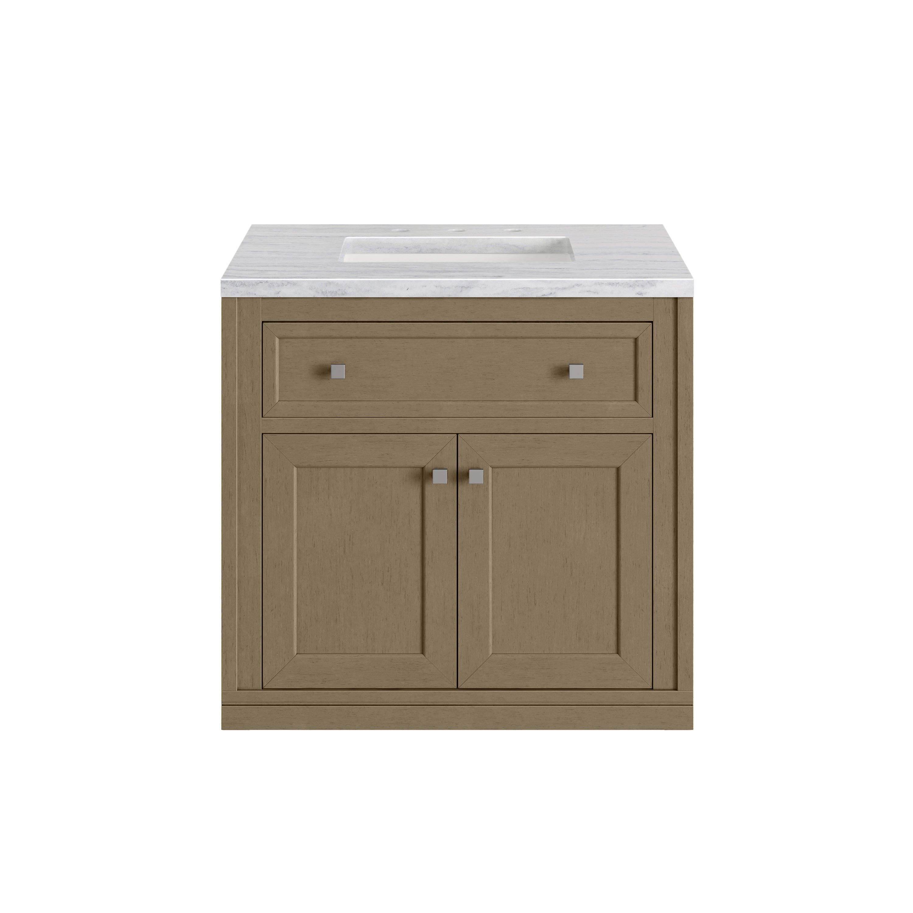 James Martin Chicago 30" Single Vanity in Walnut Whisper with 3cm Countertop