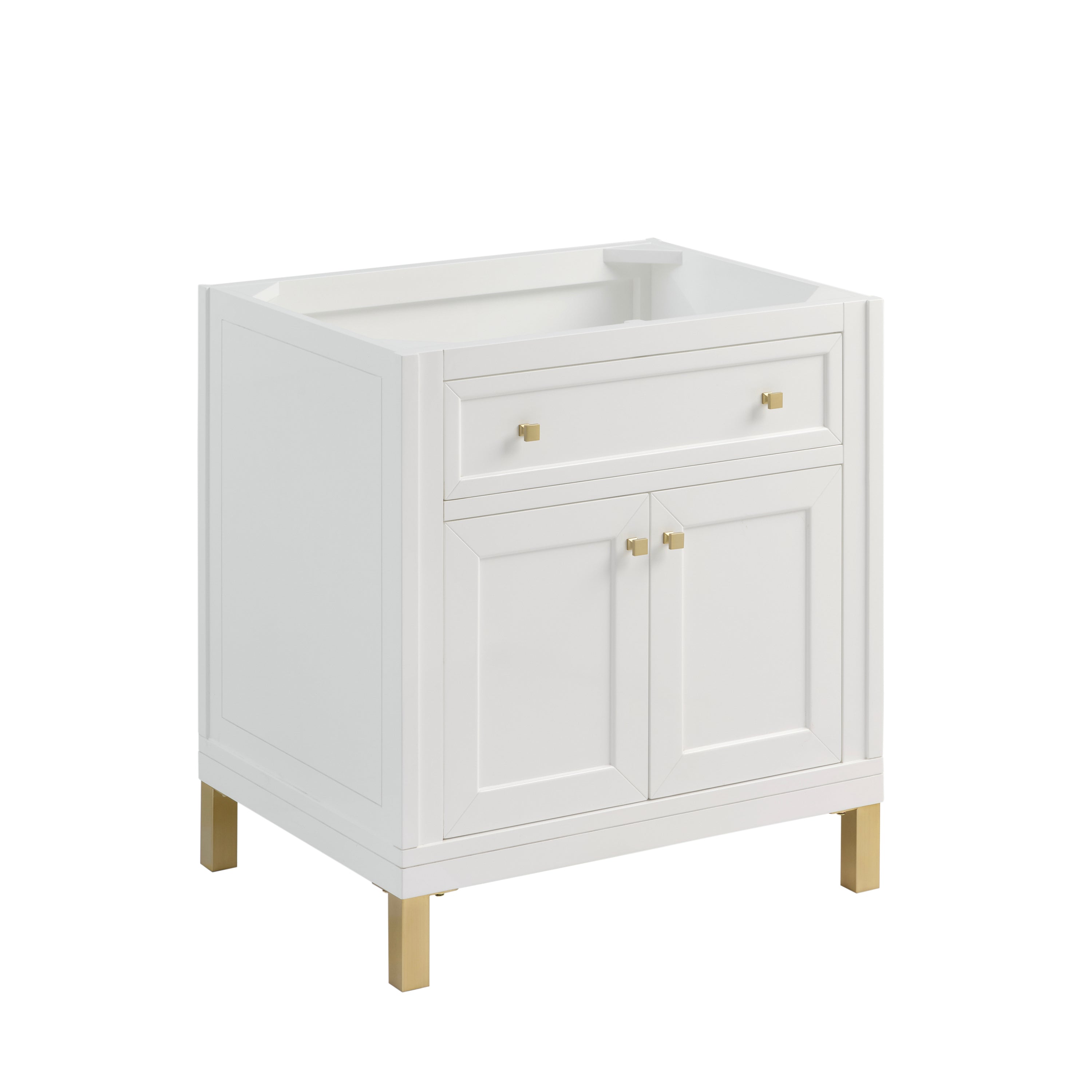 James Martin Chicago 30" Single Vanity in Glossy White with 3cm Countertop