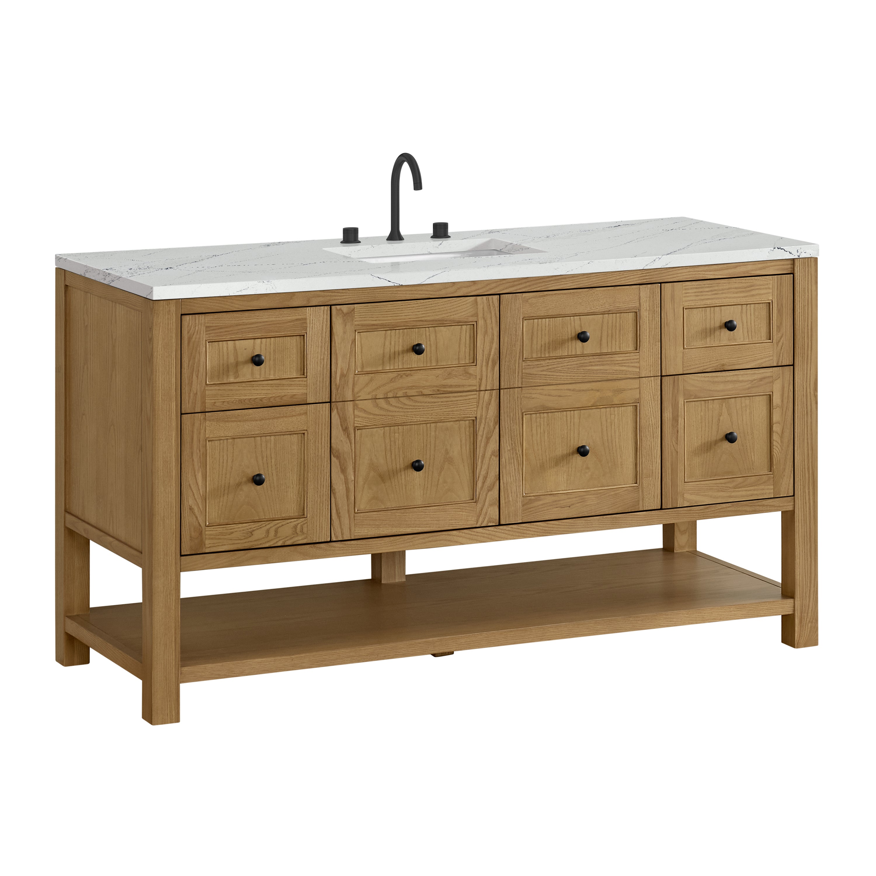 James Martin Breckenridge 60" Single Vanity in Light Natural Oak with 3cm Countertop