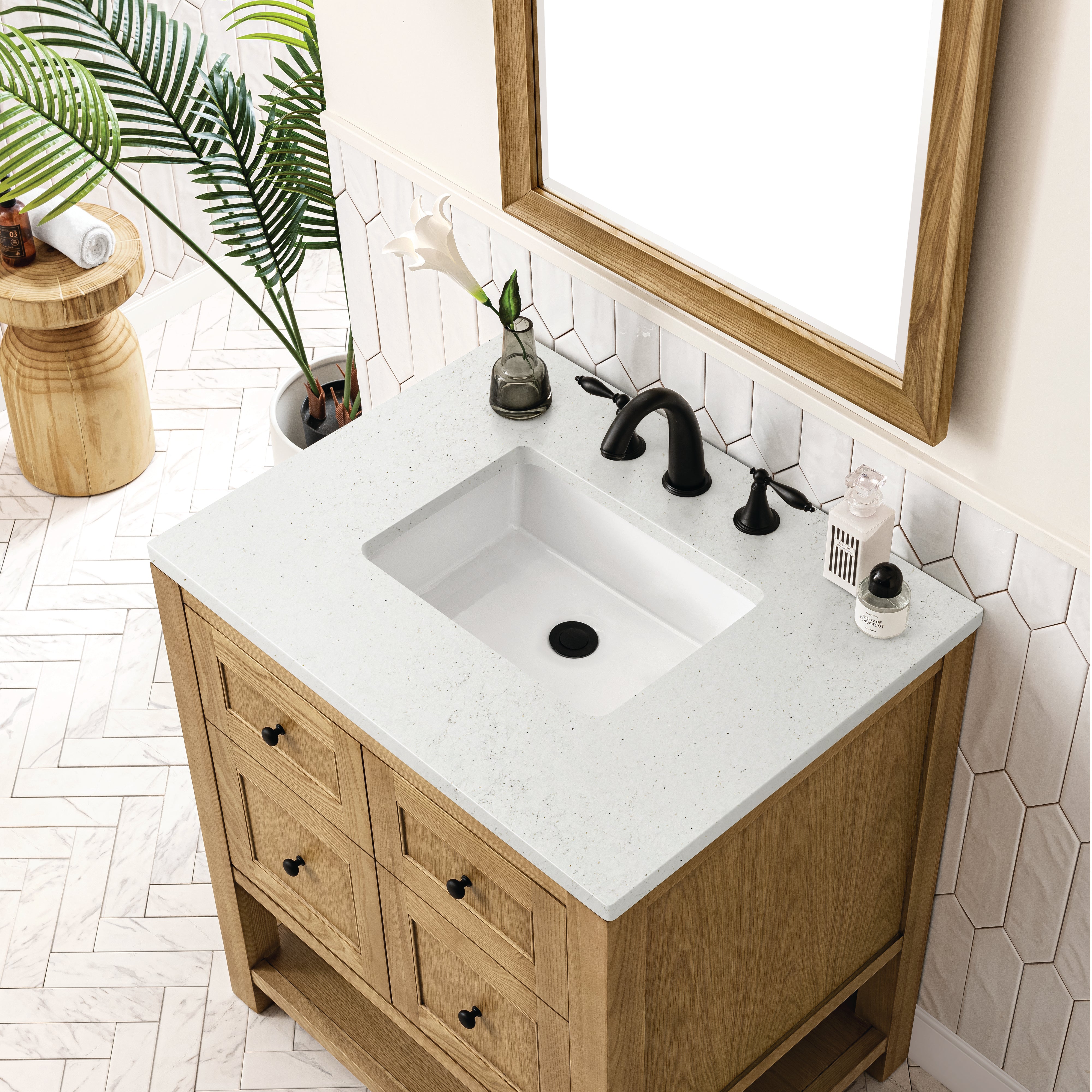 James Martin Breckenridge 30" Single Vanity in Light Natural Oak with 3cm Countertop