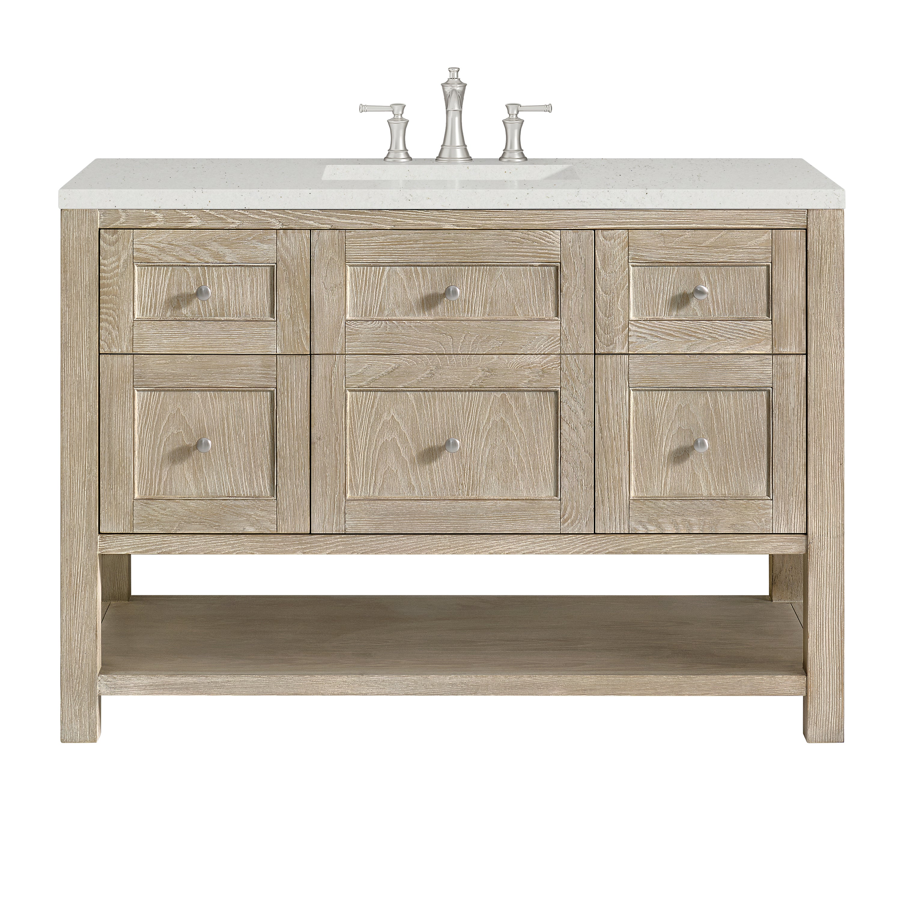James Martin Breckenridge 48" Single Vanity in Whitewashed Oak with 3cm Countertop