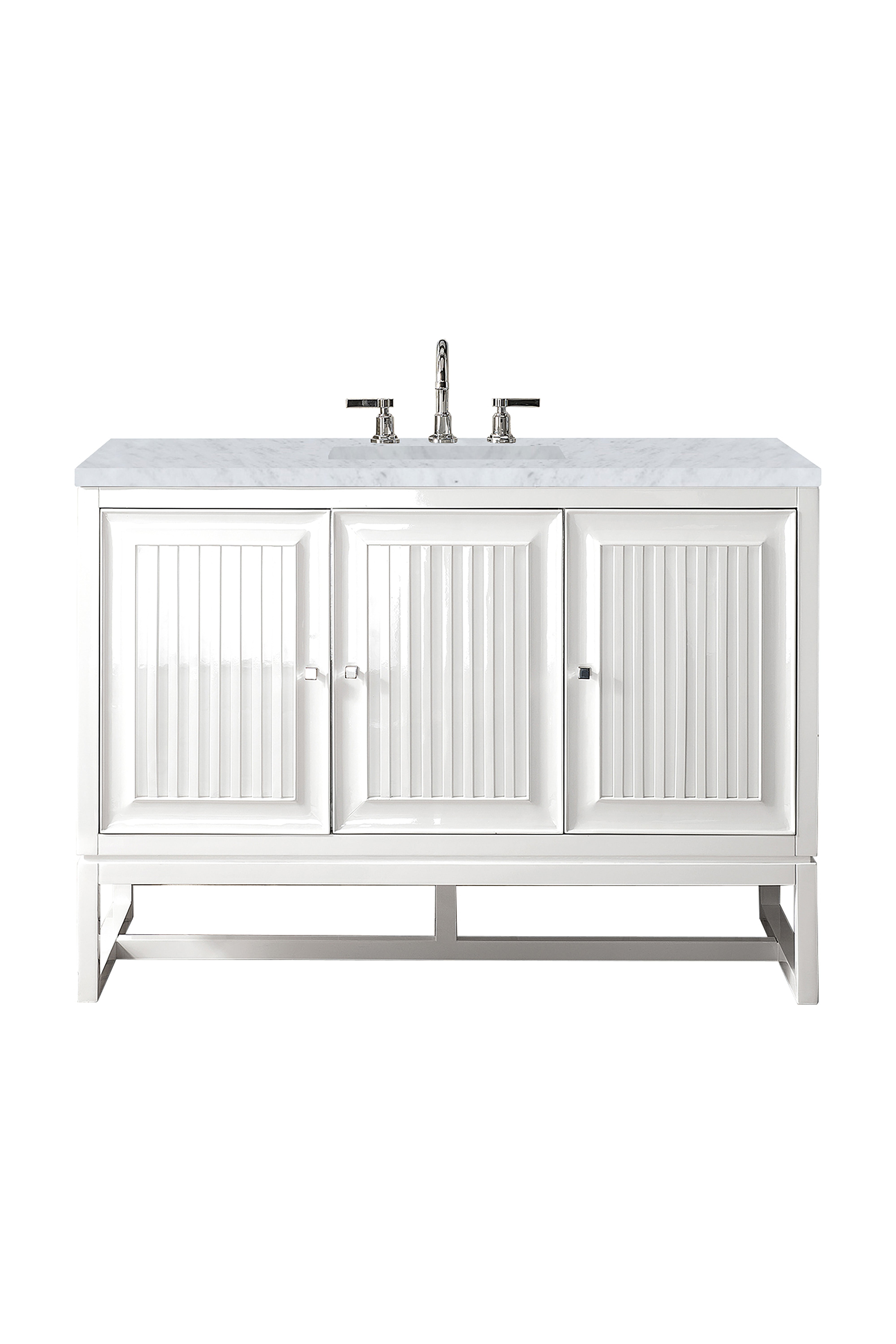 James Martin Athens 48" Single Vanity in Glossy White with 3cm Countertop