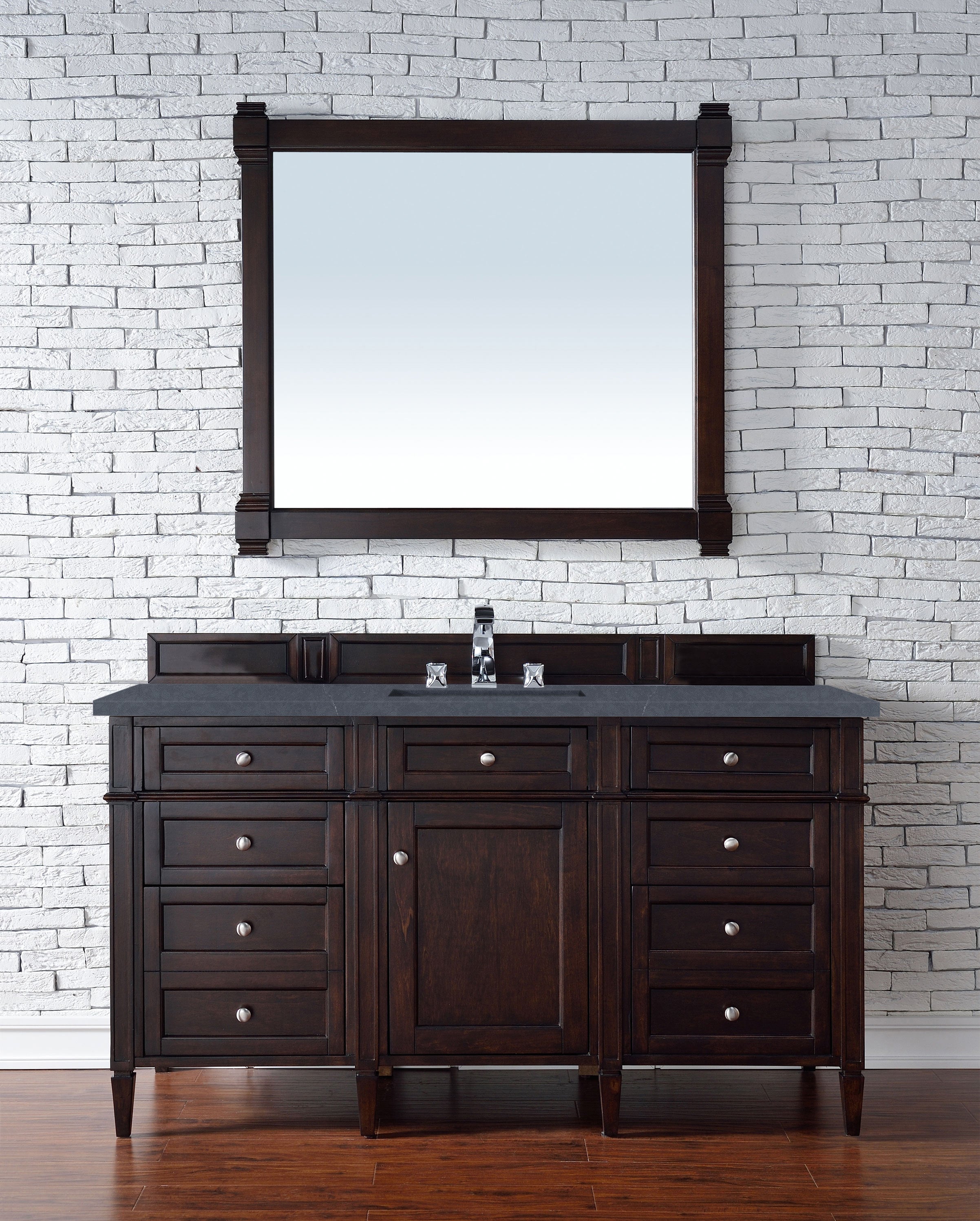 James Martin Brittany 60" Single Vanity in Burnished Mahogany with 3cm Countertop