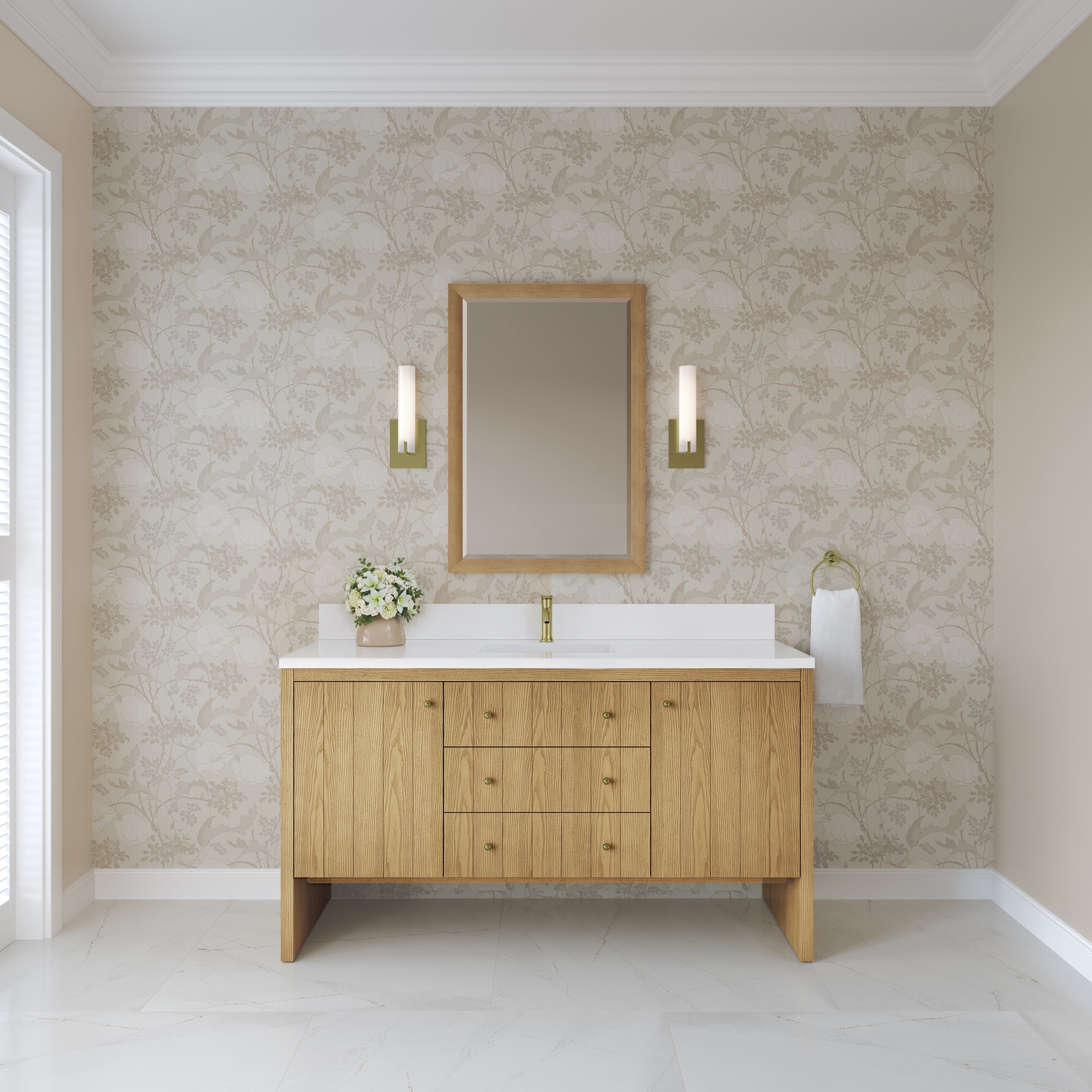 James Martin Hudson 60" Single Vanity in Light Natural Oak with 3cm Countertop