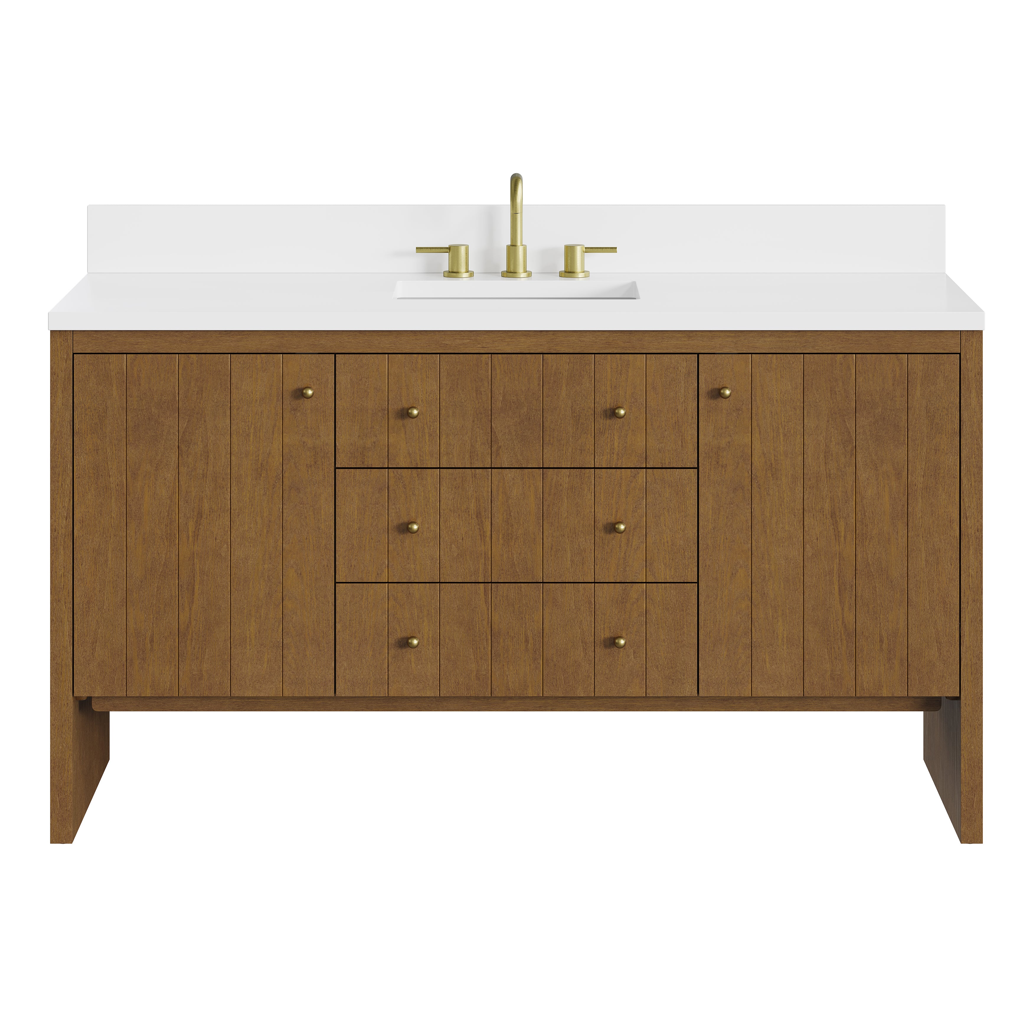 James Martin Hudson 60" Single Vanity in Honey Oak with 3cm Countertop