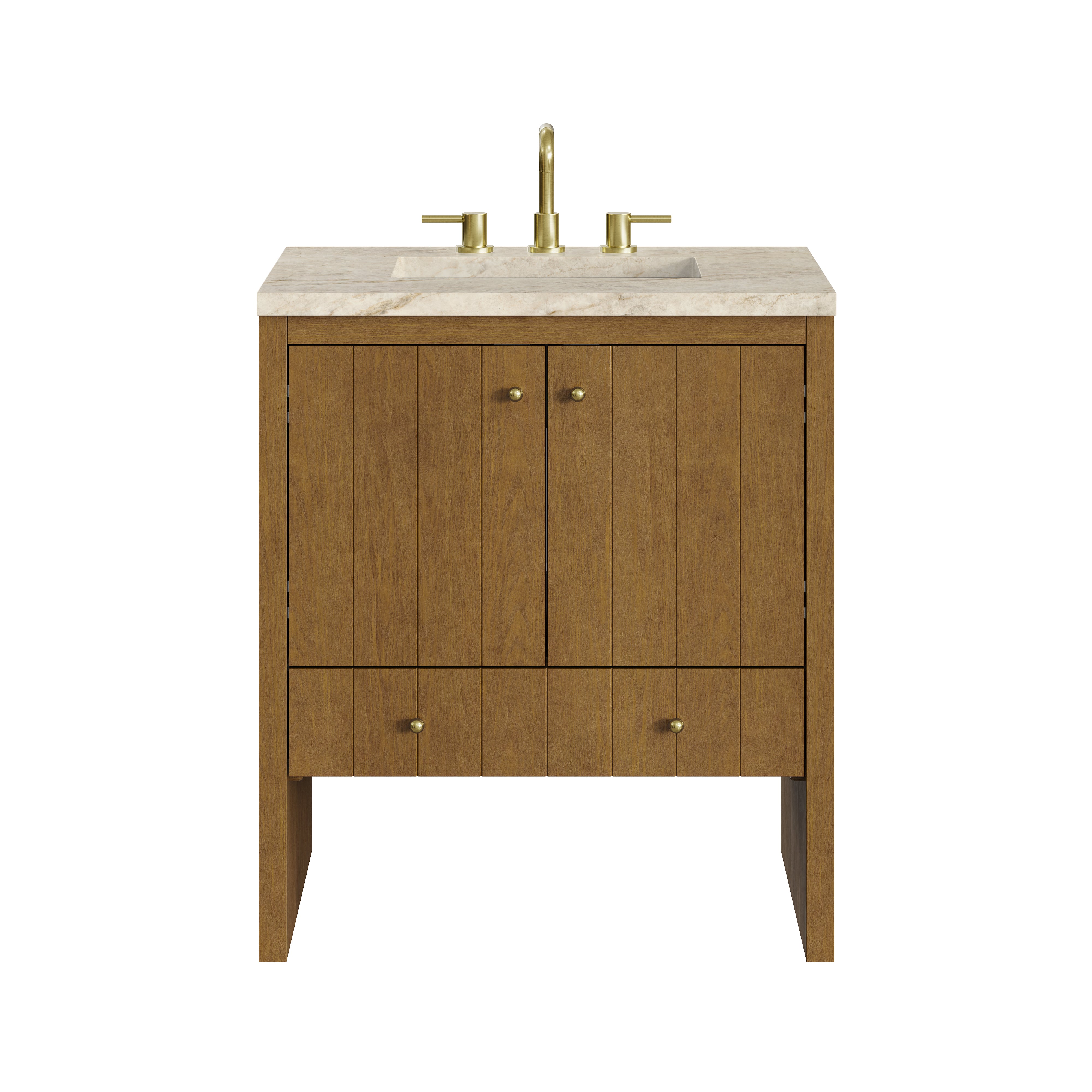 James Martin Hudson 30" Single Vanity in Honey Oak with 3cm Countertop