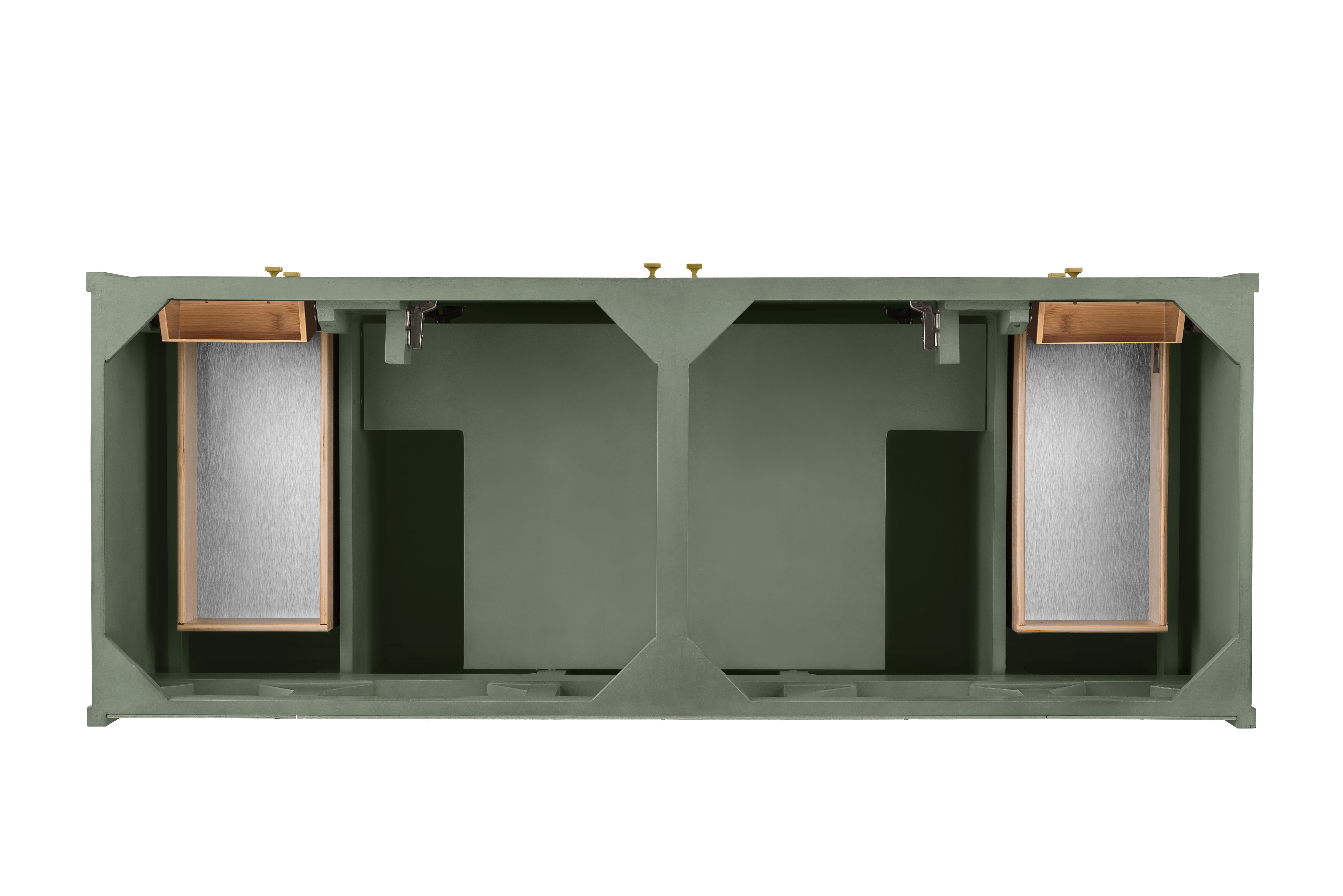James Martin Chicago 60" Double Vanity in Smokey Celadon with 3cm Countertop and FreePower Wireless Charger