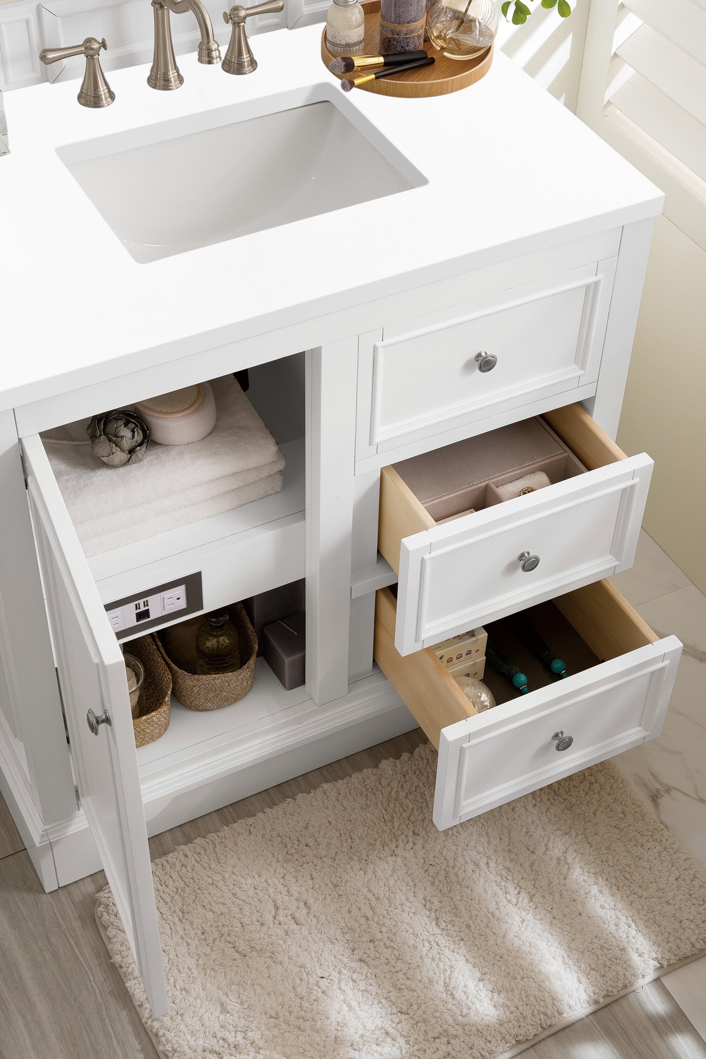 James Martin De Soto 36" Single Vanity in Bright White with 3cm Countertop