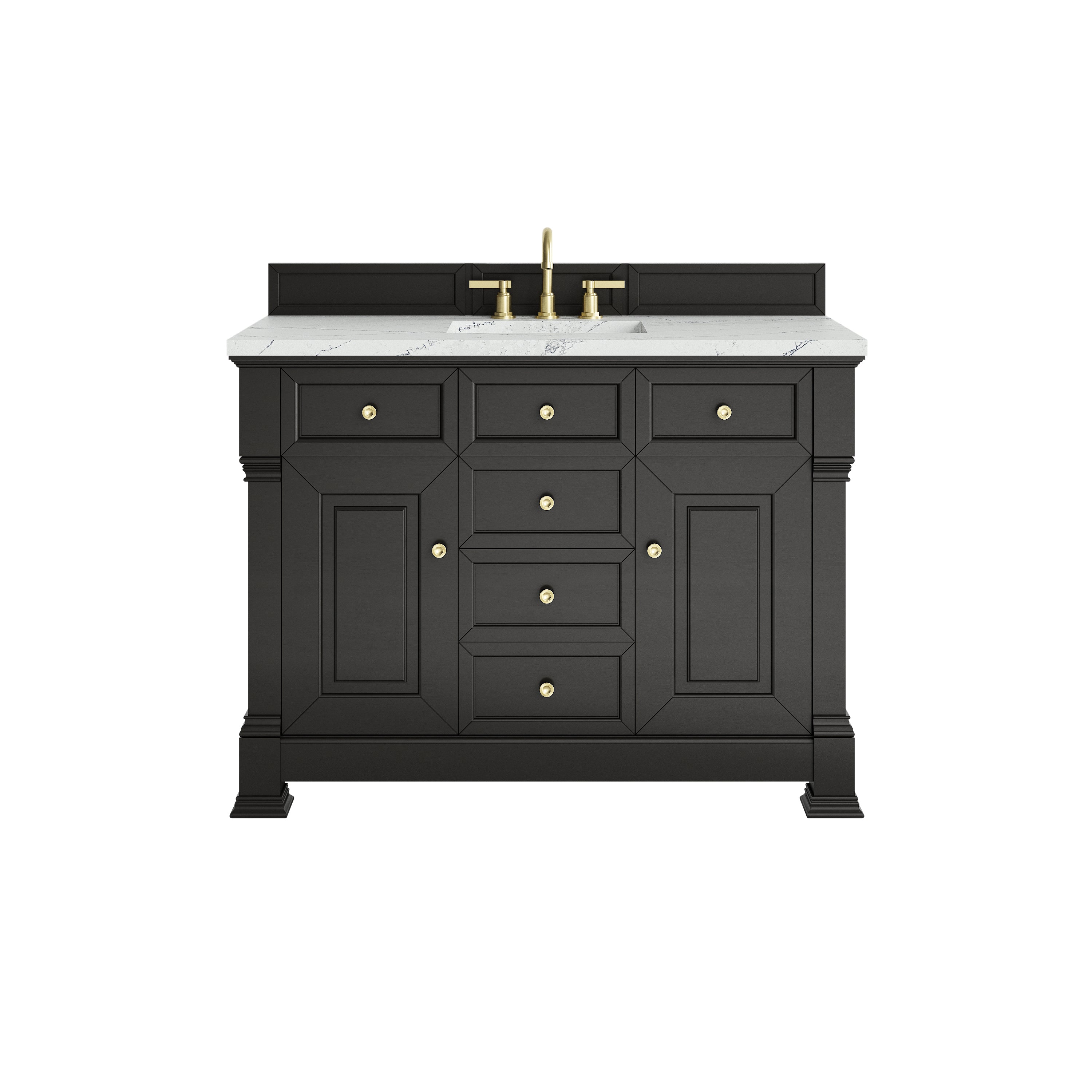 James Martin Brookfield 48" Single Vanity in Black Onyx with 3cm Countertop