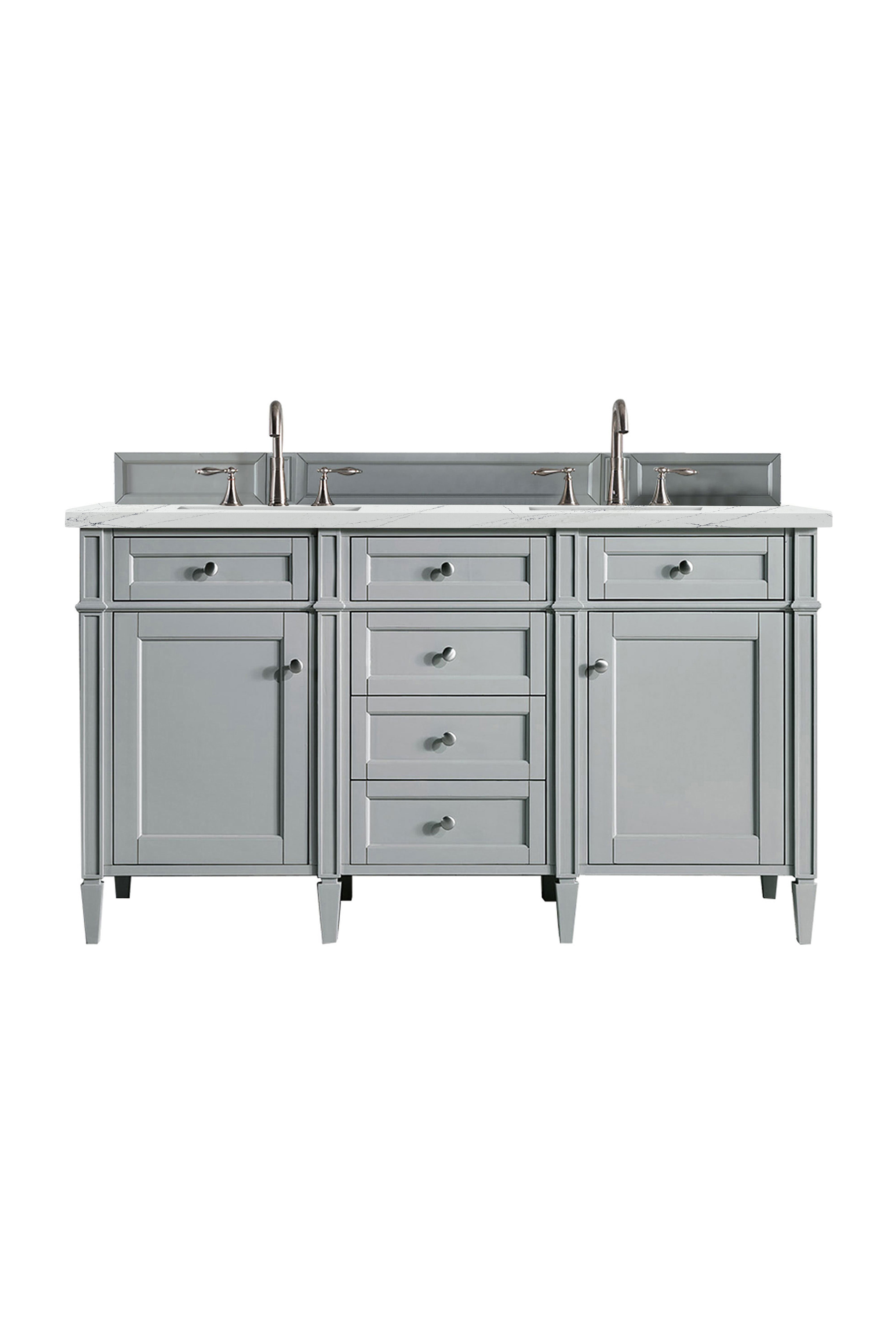 James Martin Brittany 60" Double Vanity in Urban Gray with 3cm Countertop and FreePower Wireless Charger