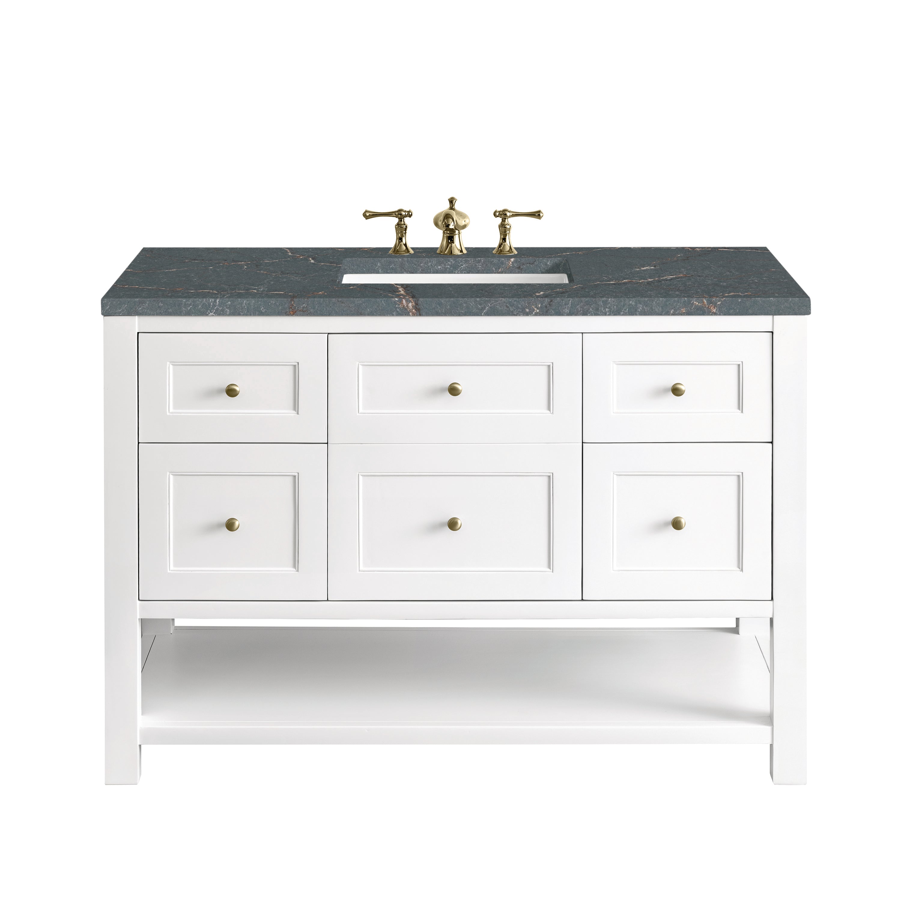 James Martin Breckenridge 48" Single Vanity in Bright White with 3cm Countertop