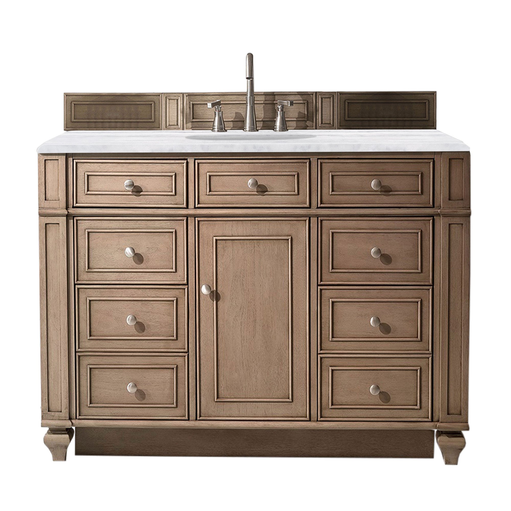 James Martin Bristol 48" Single Vanity in Whitewashed Walnut with 3cm Countertop