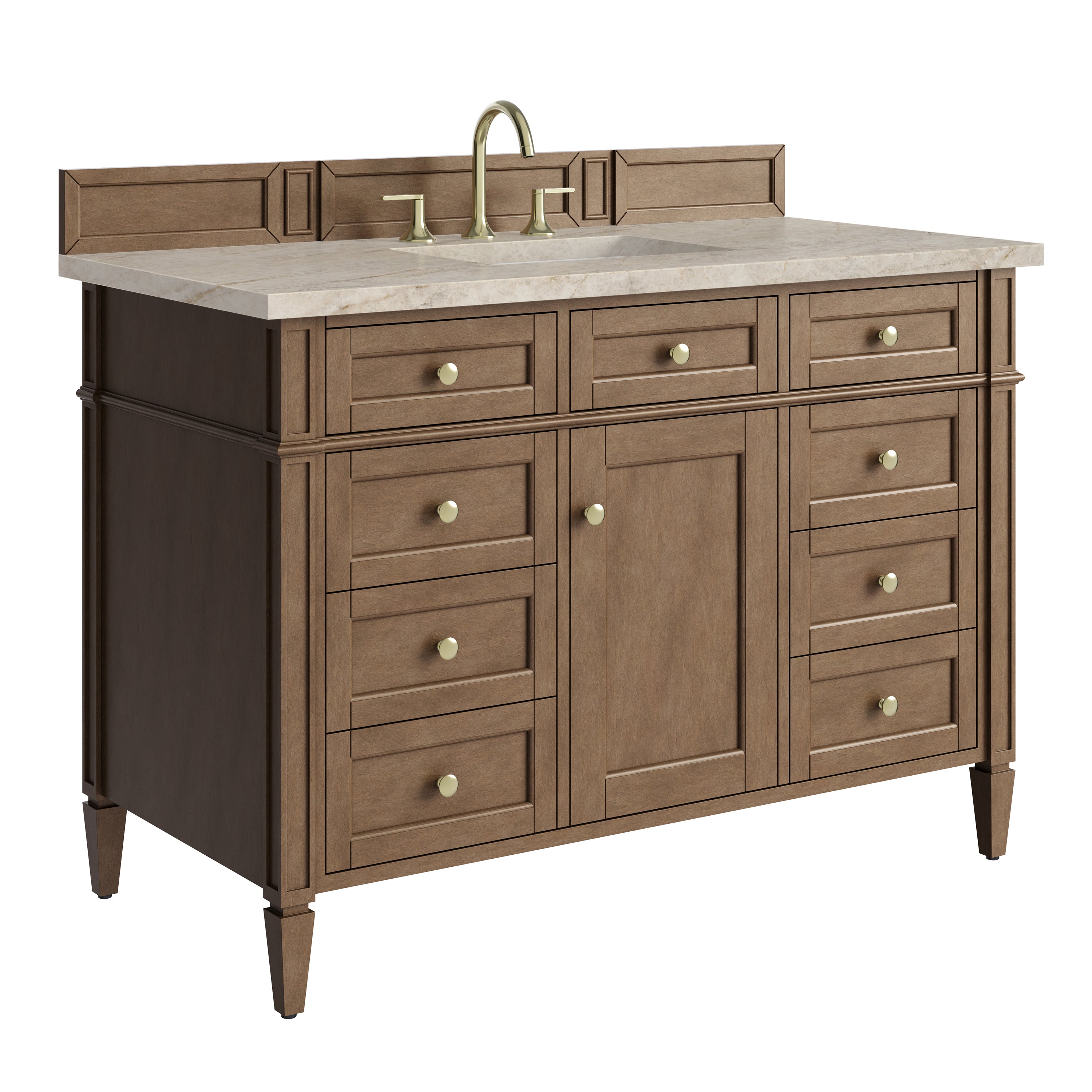 James Martin Brittany 48" Single Vanity in Pecan with 3cm Countertop