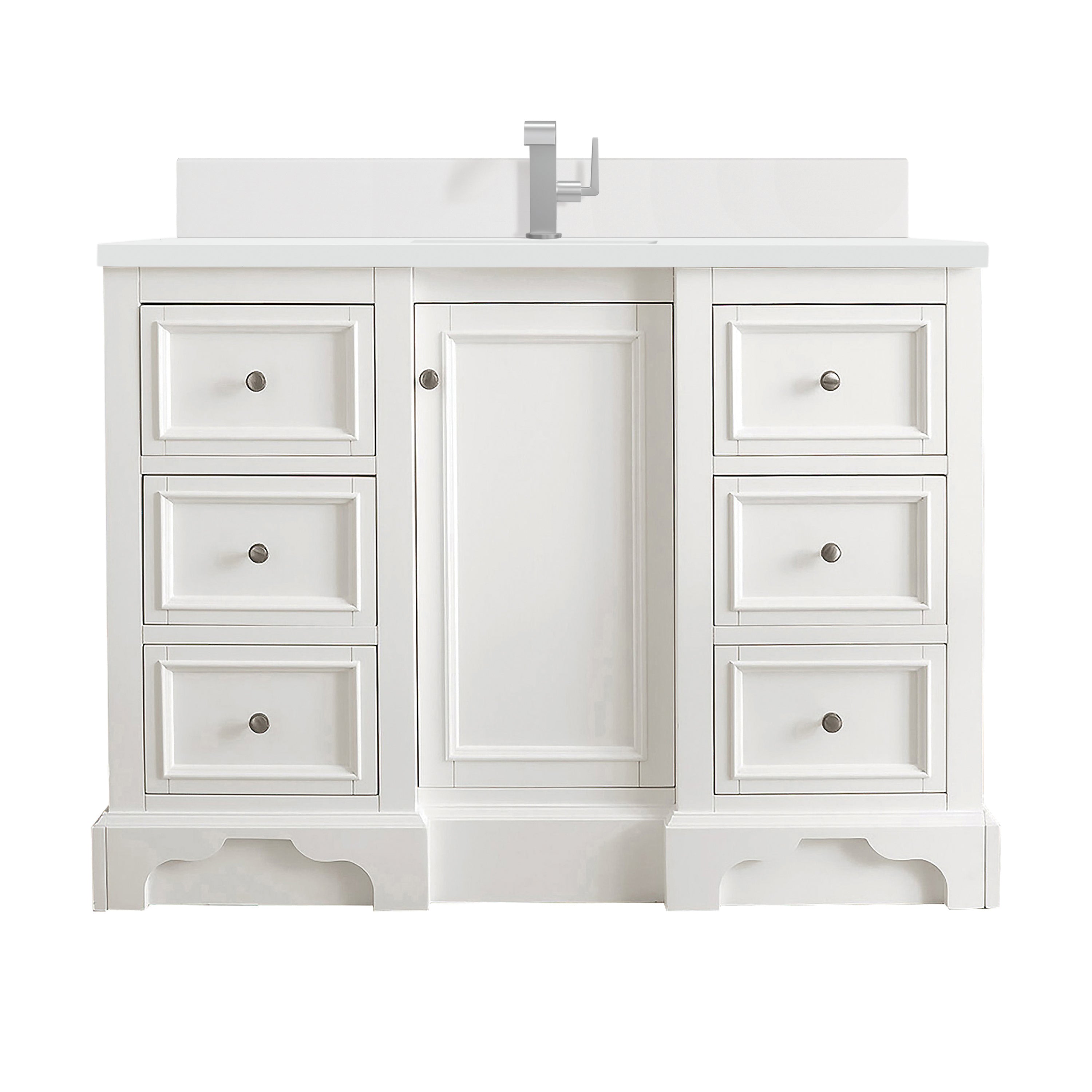 James Martin De Soto 48" Single Vanity in Bright White with 3cm Countertop