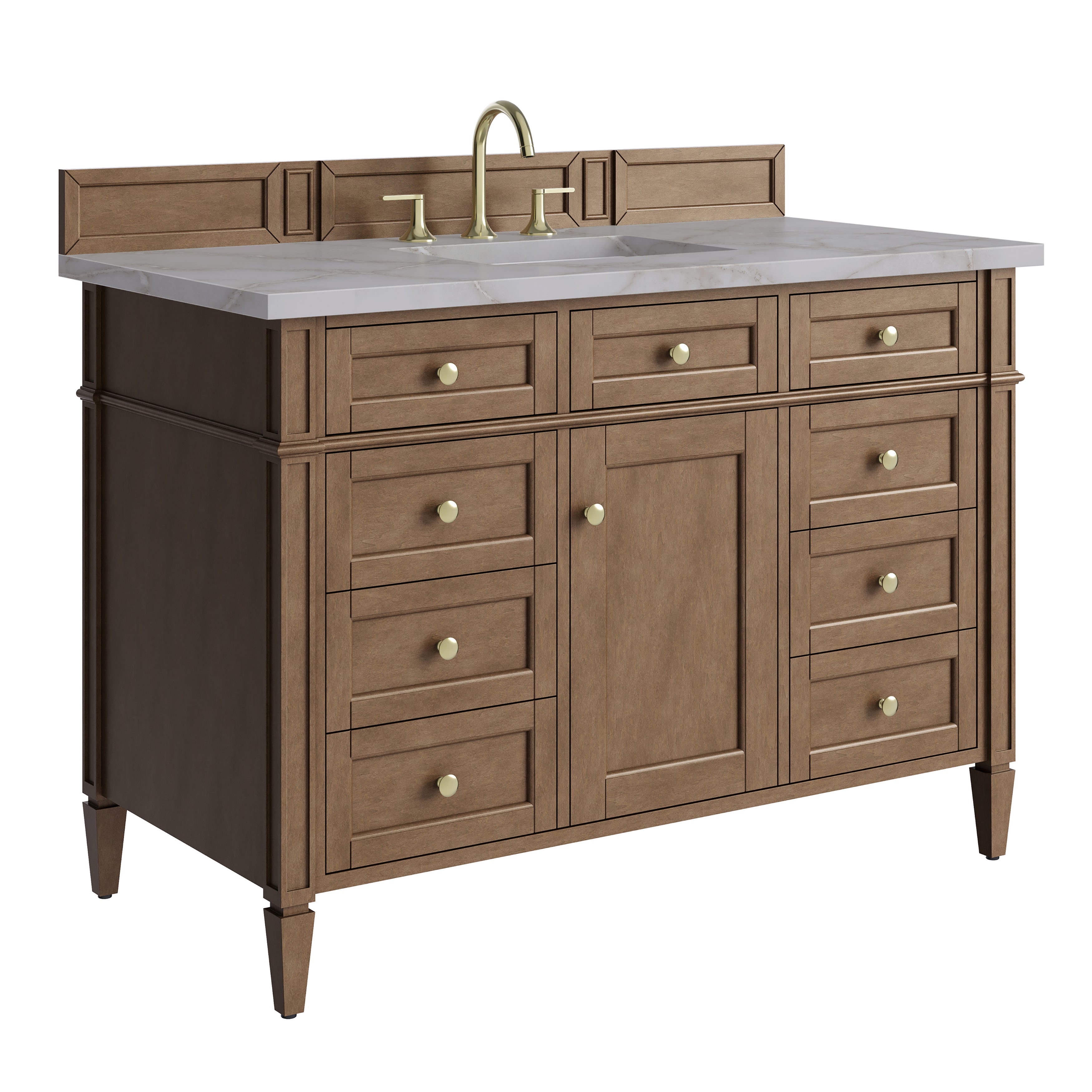 James Martin Brittany 48" Single Vanity in Pecan with 3cm Countertop