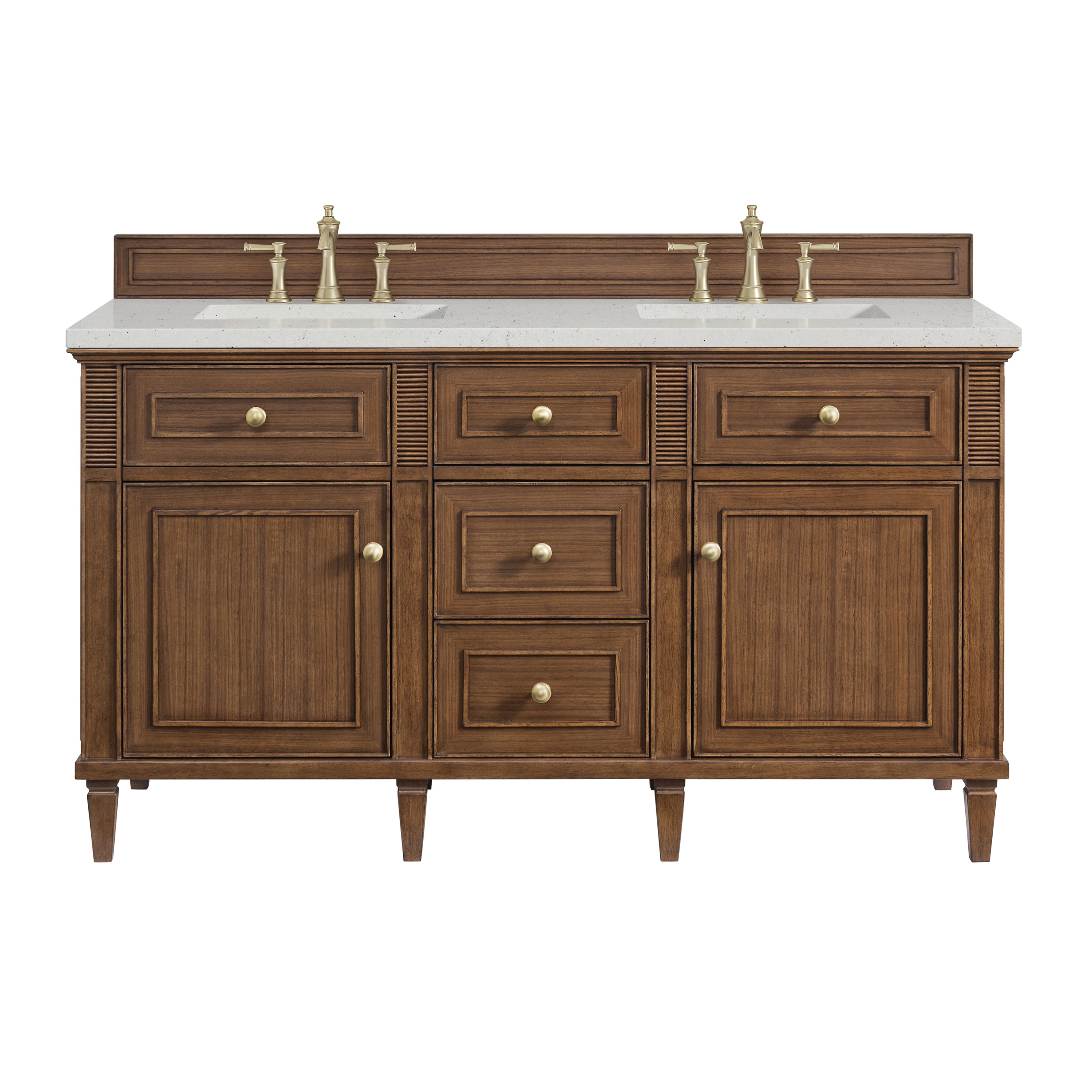 James Martin Lorelai 60" Double Vanity in Mid-Century Walnut with 3cm Countertop