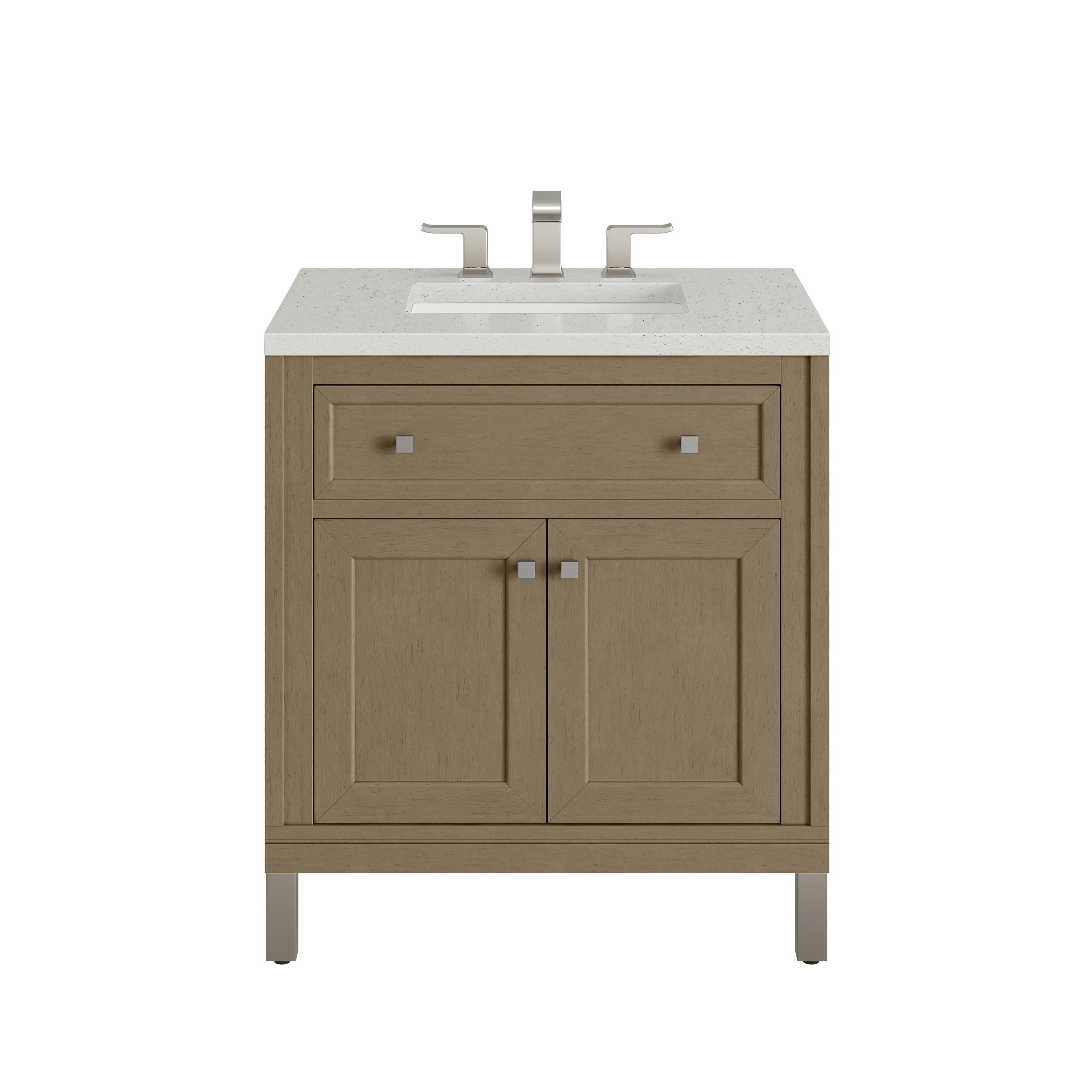 James Martin Chicago 30" Single Vanity in Walnut Whisper with 3cm Countertop