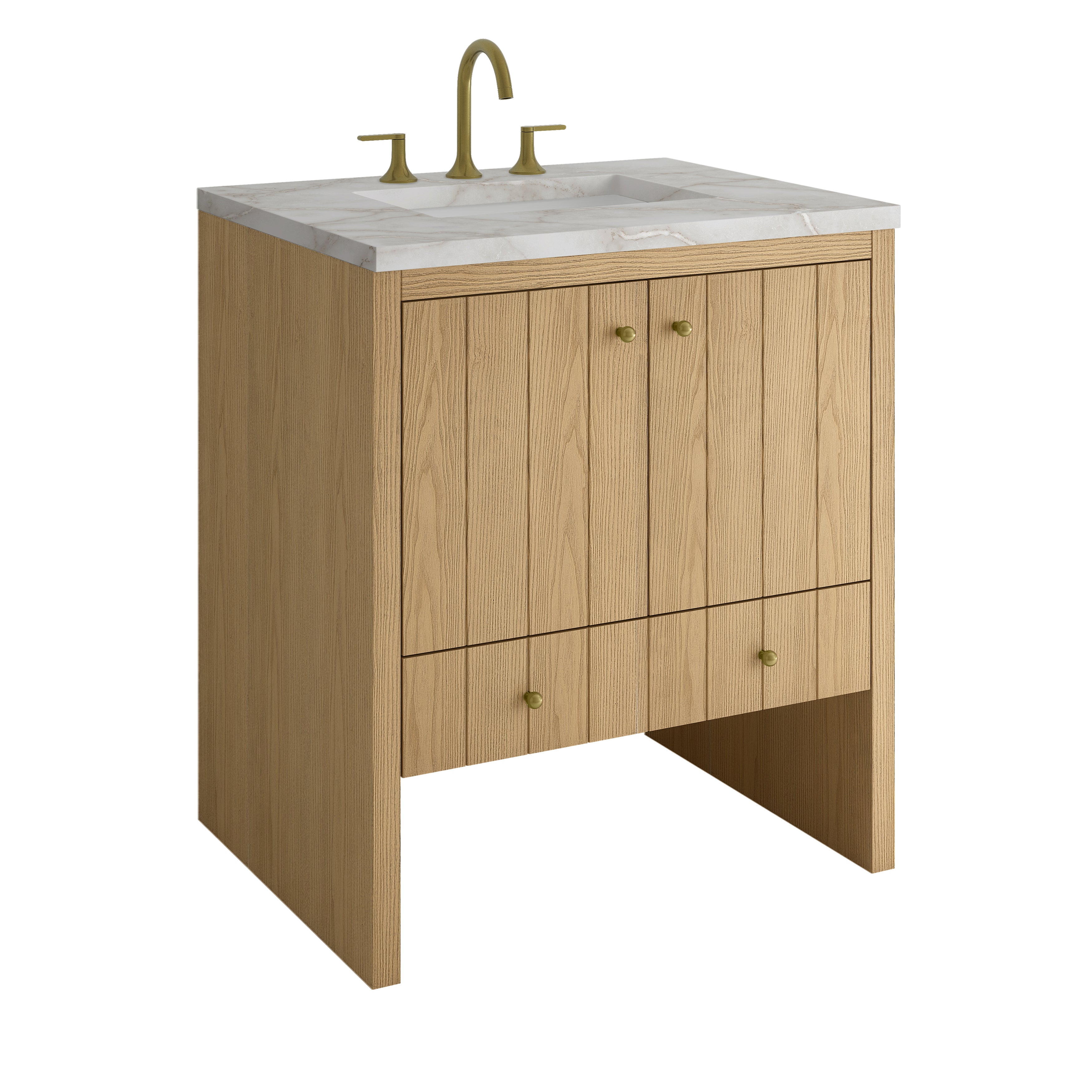 James Martin Hudson 30" Single Vanity in Light Natural Oak with 3cm Countertop