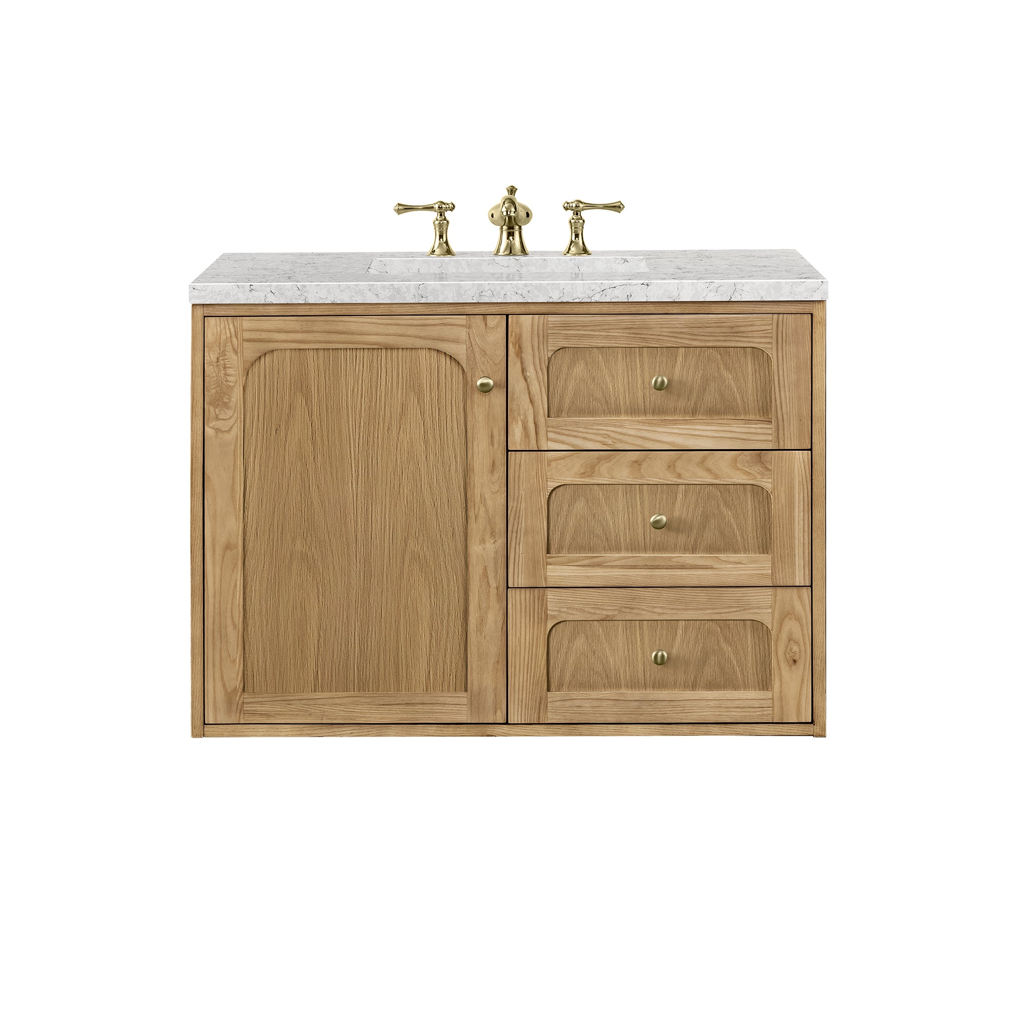 James Martin Laurent 36" Single Vanity in Light Natural Oak with 3cm Countertop