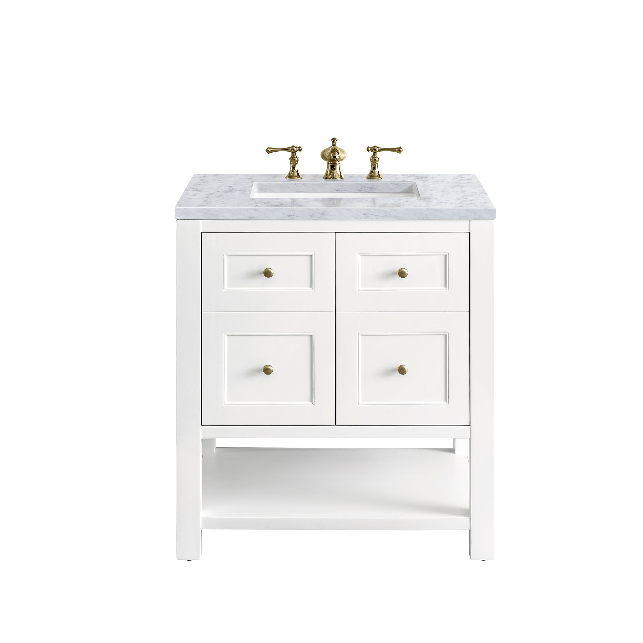 James Martin Breckenridge 30" Single Vanity in Bright White with 3cm Countertop