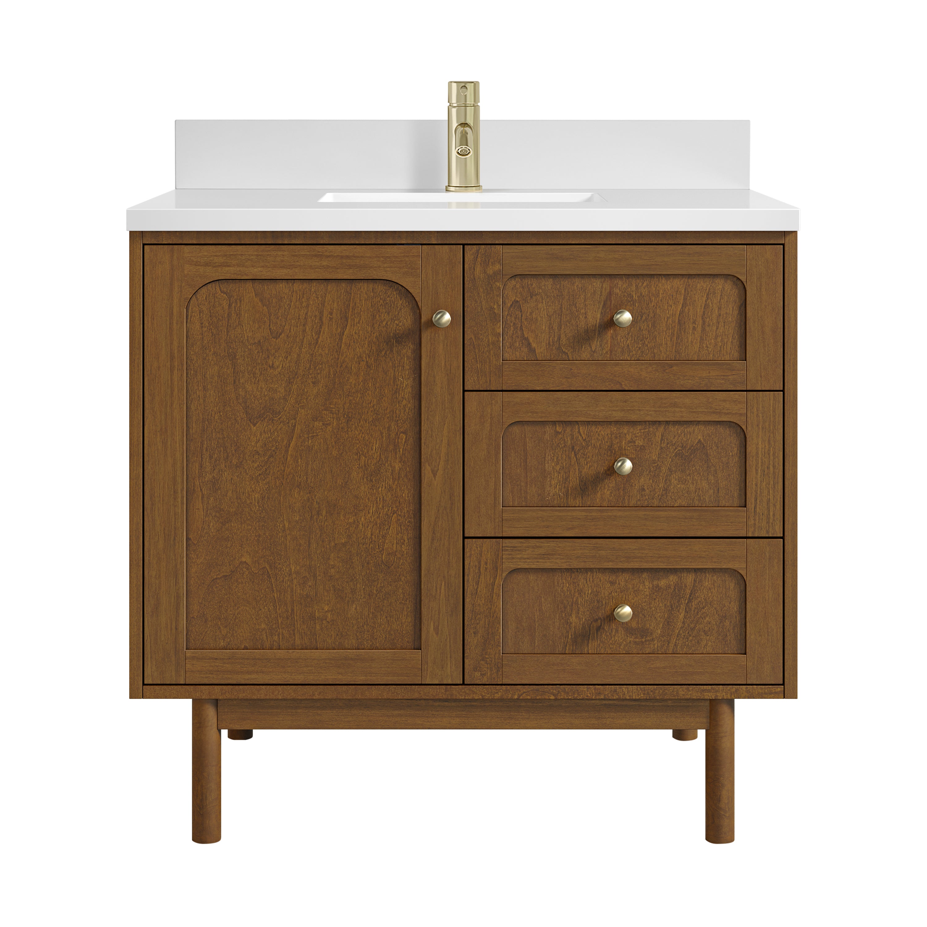 James Martin Laurent 36" Single Vanity in Honey Oak with 3cm Countertop