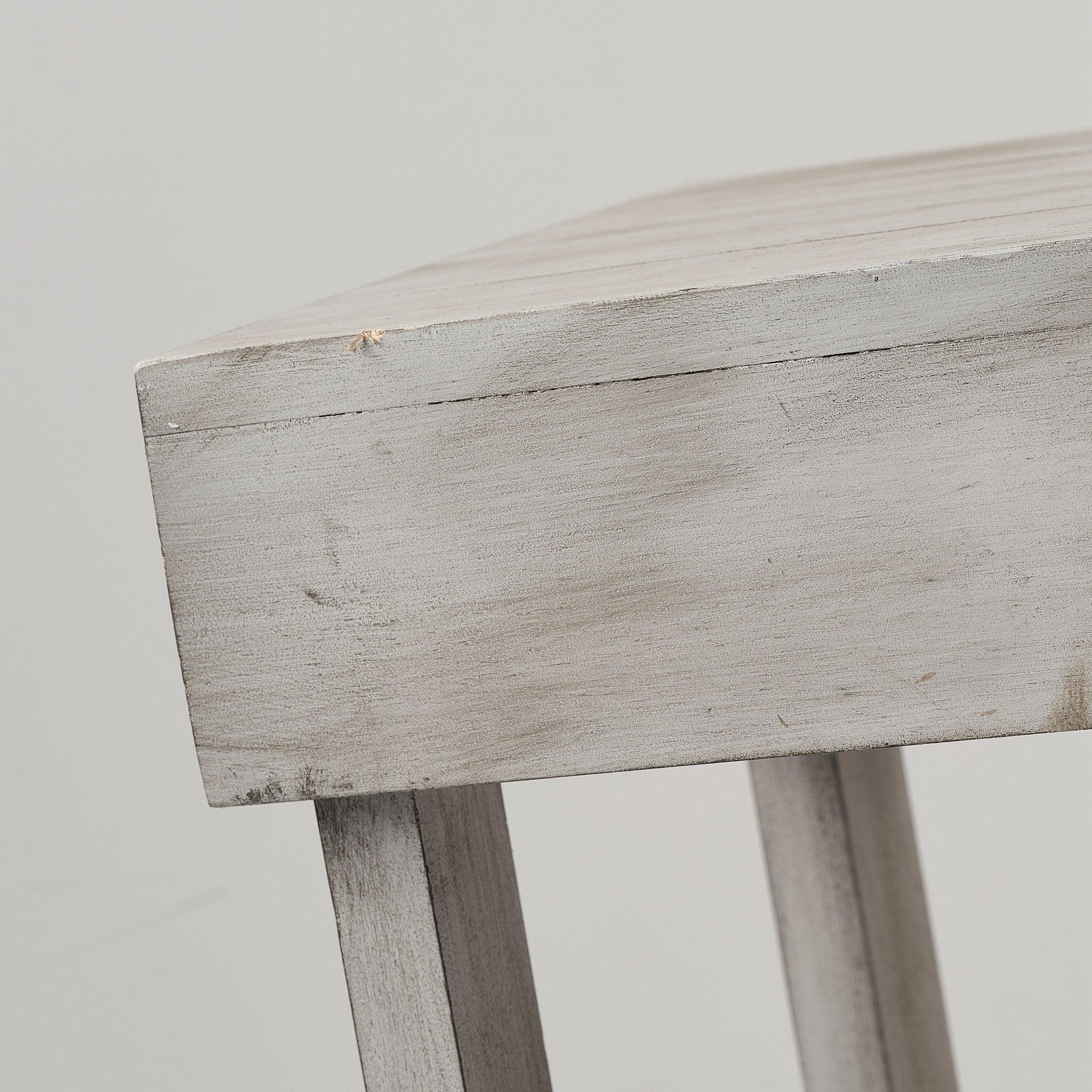 Rustic Wood Square Side Table with Shelf