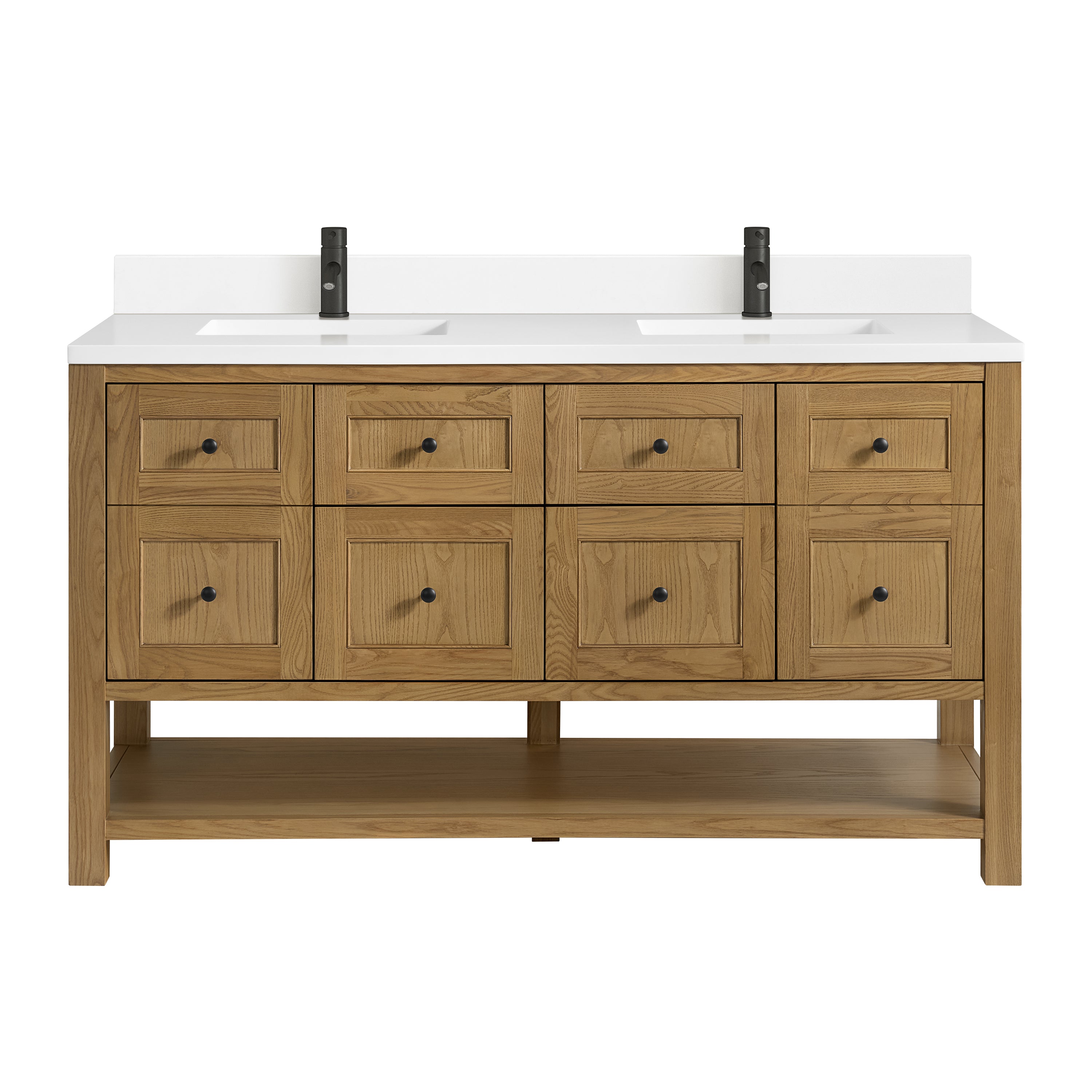 James Martin Breckenridge 60" Double Vanity in Light Natural Oak with 3cm Countertop