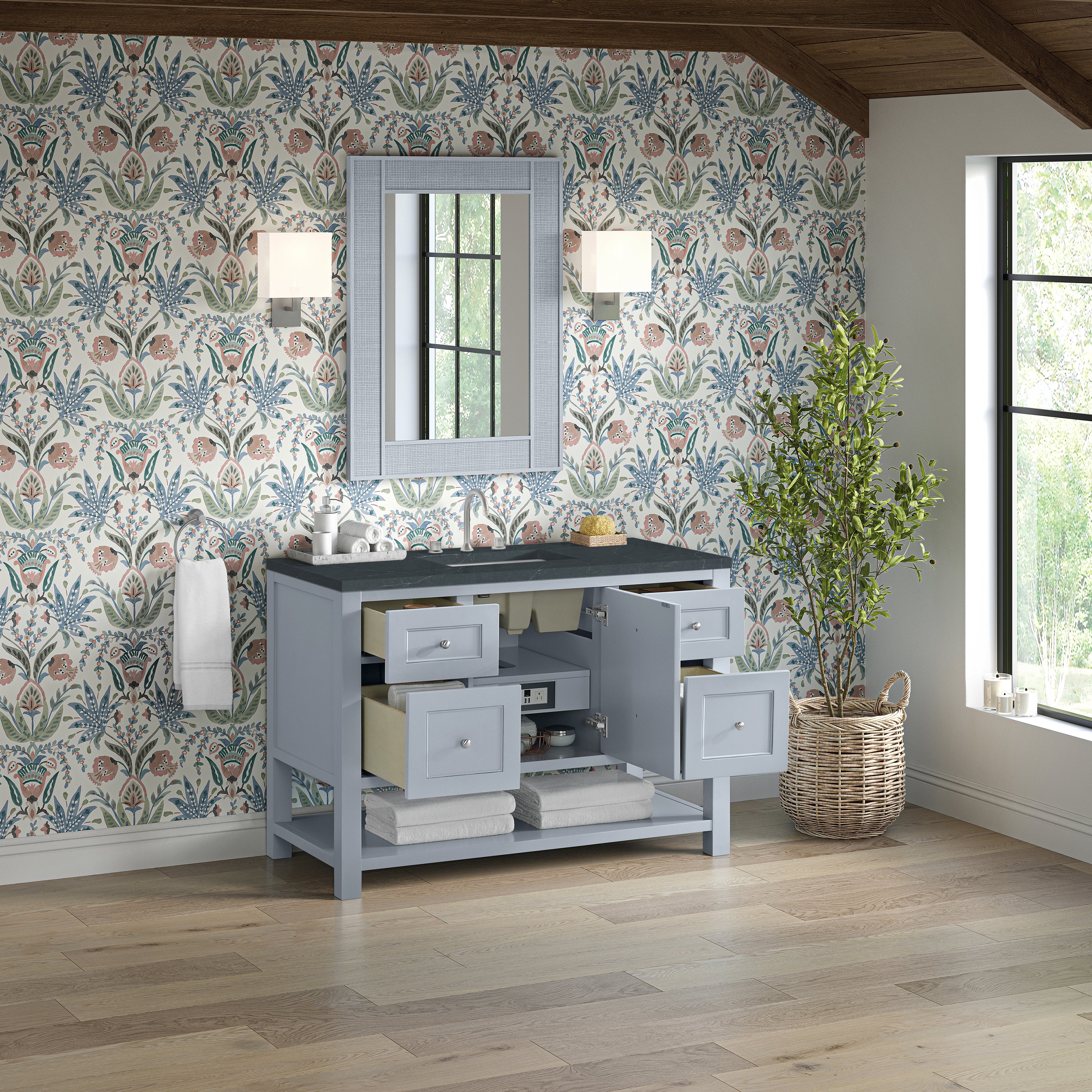 James Martin Breckenridge 48" Single Vanity in Serenity Blue with 3cm Countertop