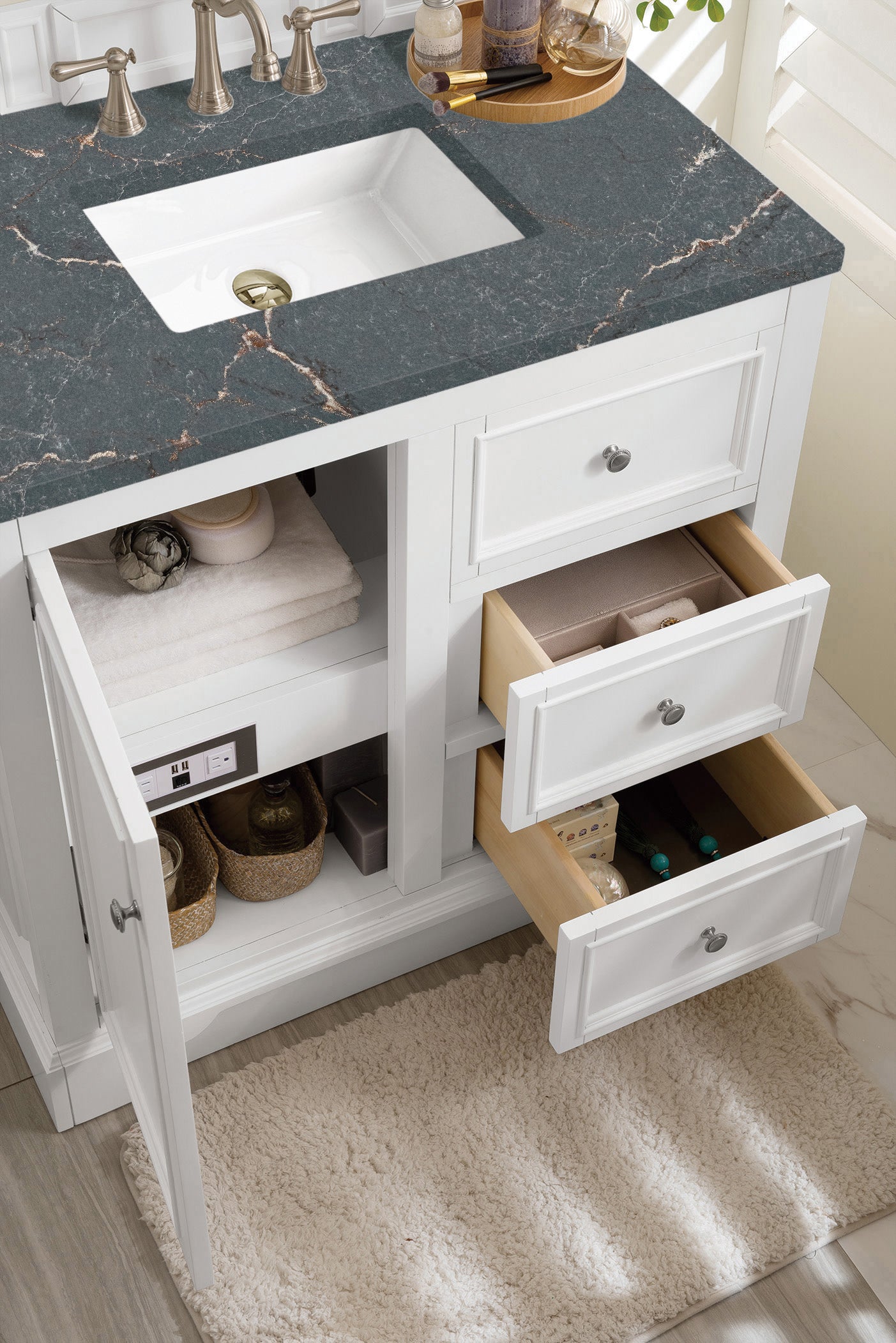 James Martin De Soto 36" Single Vanity in Bright White with 3cm Countertop